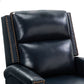 Louise Genuine Leather Swivel Rocker Recliner-NAVY