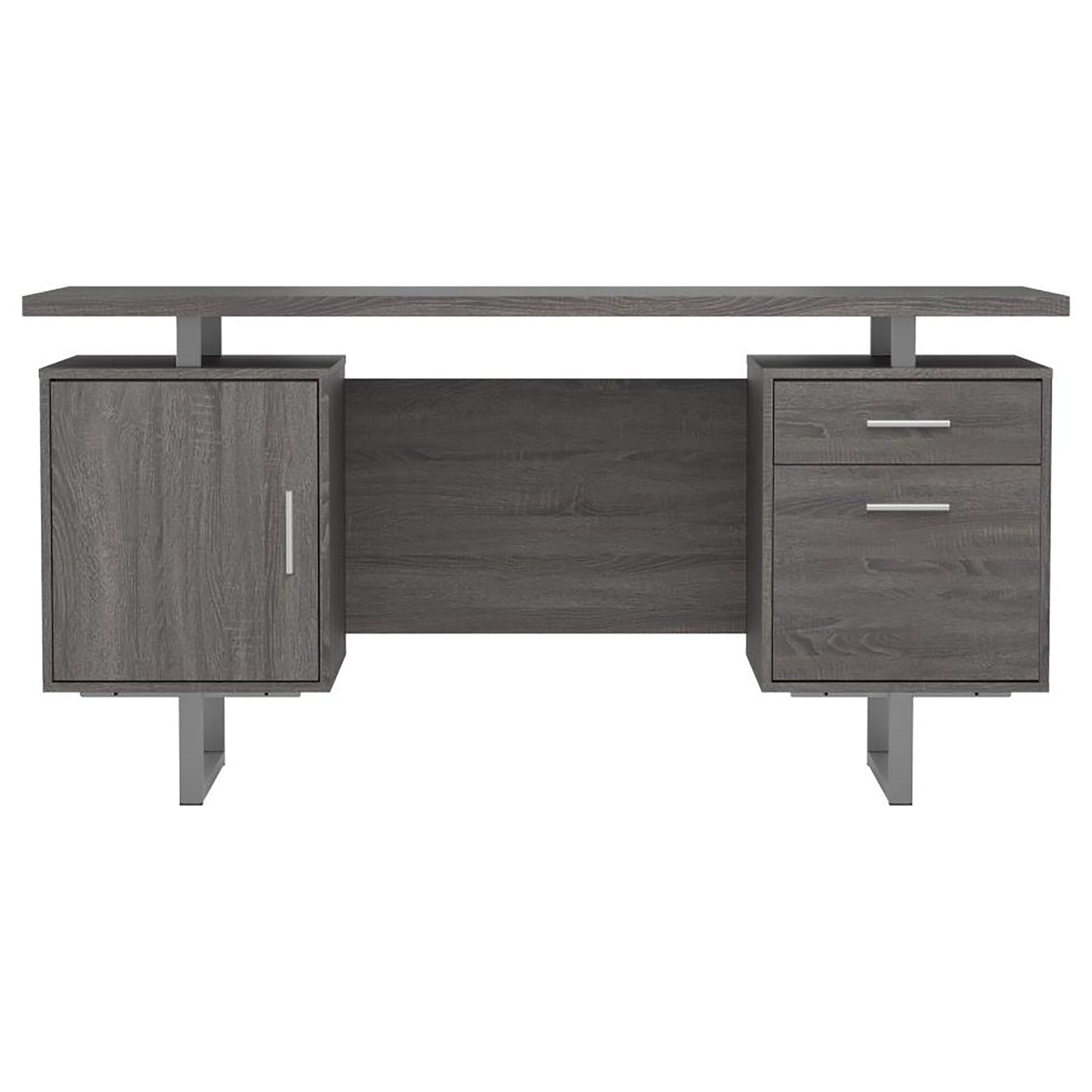 Weathered Grey 2-drawer Floating Top Office Desk