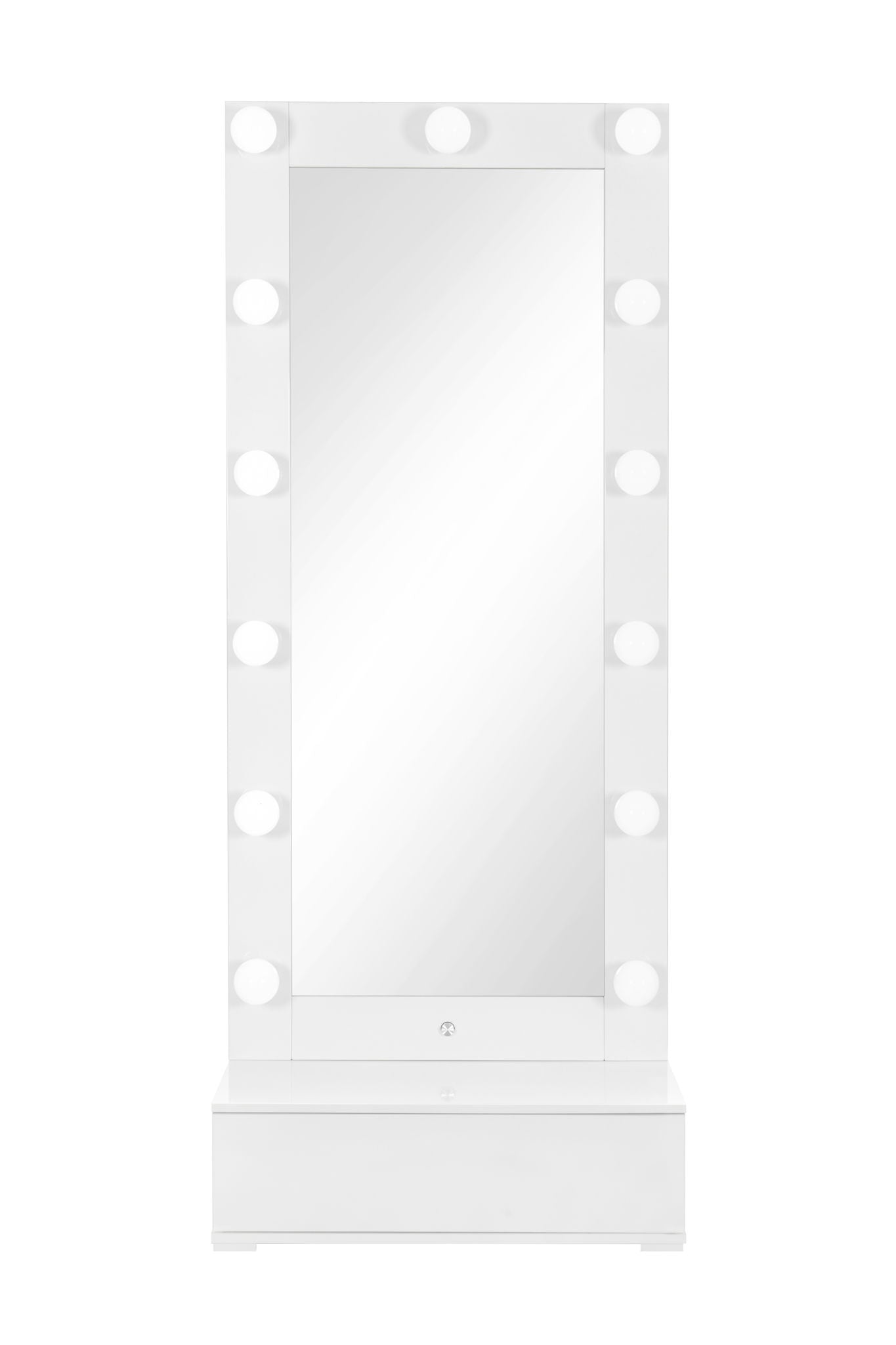 Ella - Narrow Tall Mirror With LED - White