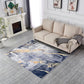 ZARA Collection Abstract Design Blue Gray Yellow Machine Washable Super Soft Area Rug
