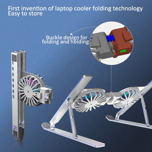 C9 Computer Bracket Aluminum Alloy Notebook Bracket Folding Fan Cooling Increased Laptop Bracket