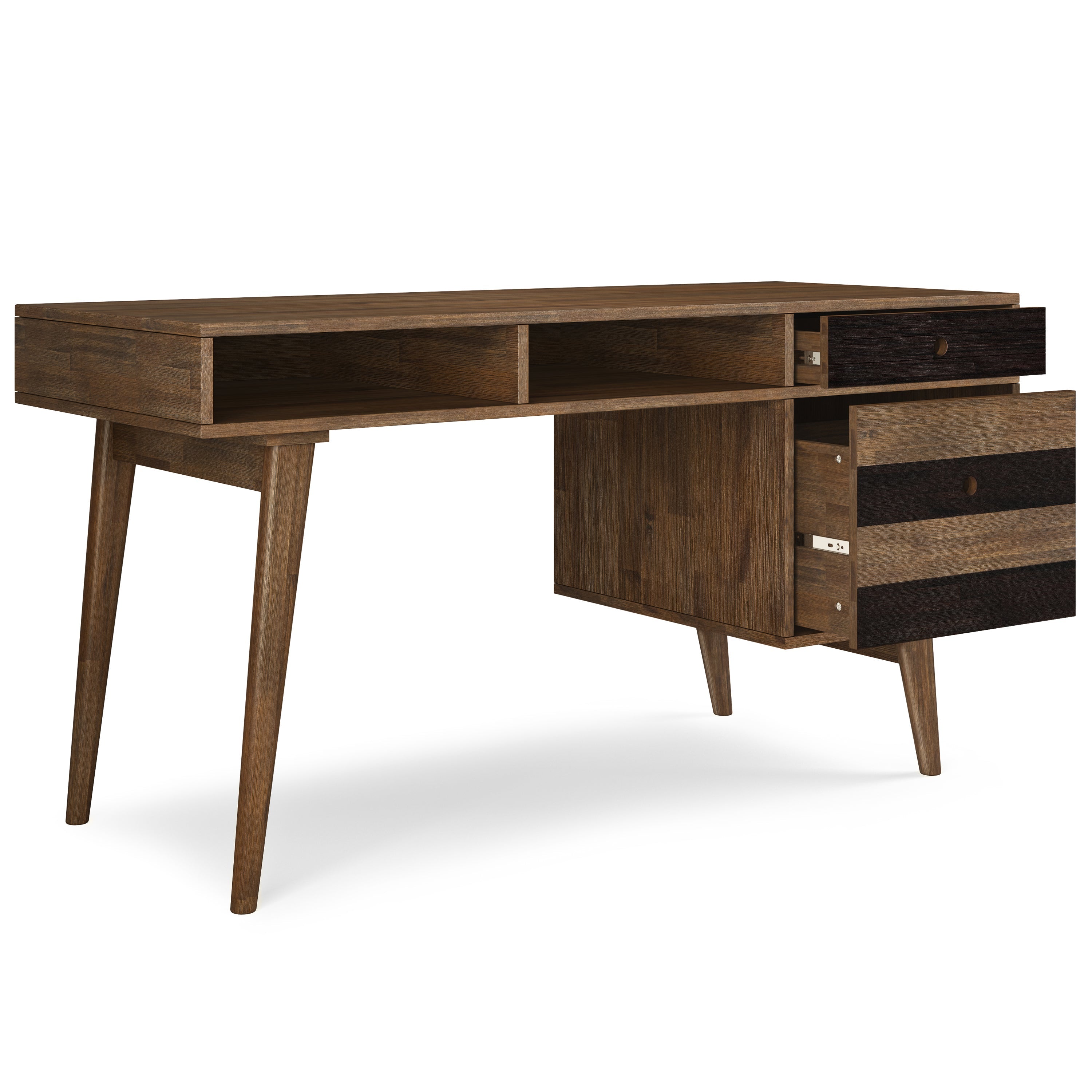 Clarkson - Desk with side drawers - Rustic Natural Aged Brown