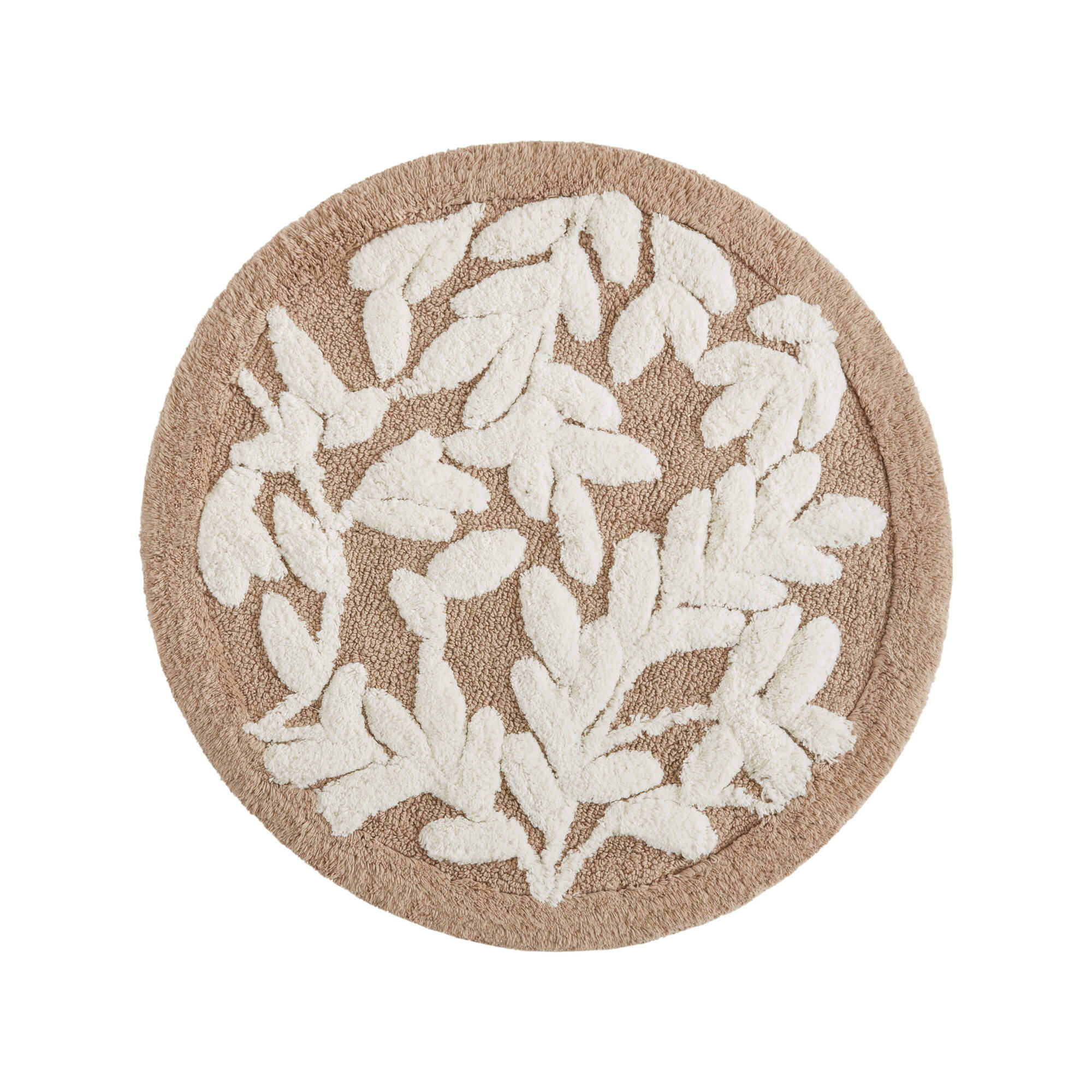 Serene - 25" Round Cotton Tufted Bath Rug - Mushroom