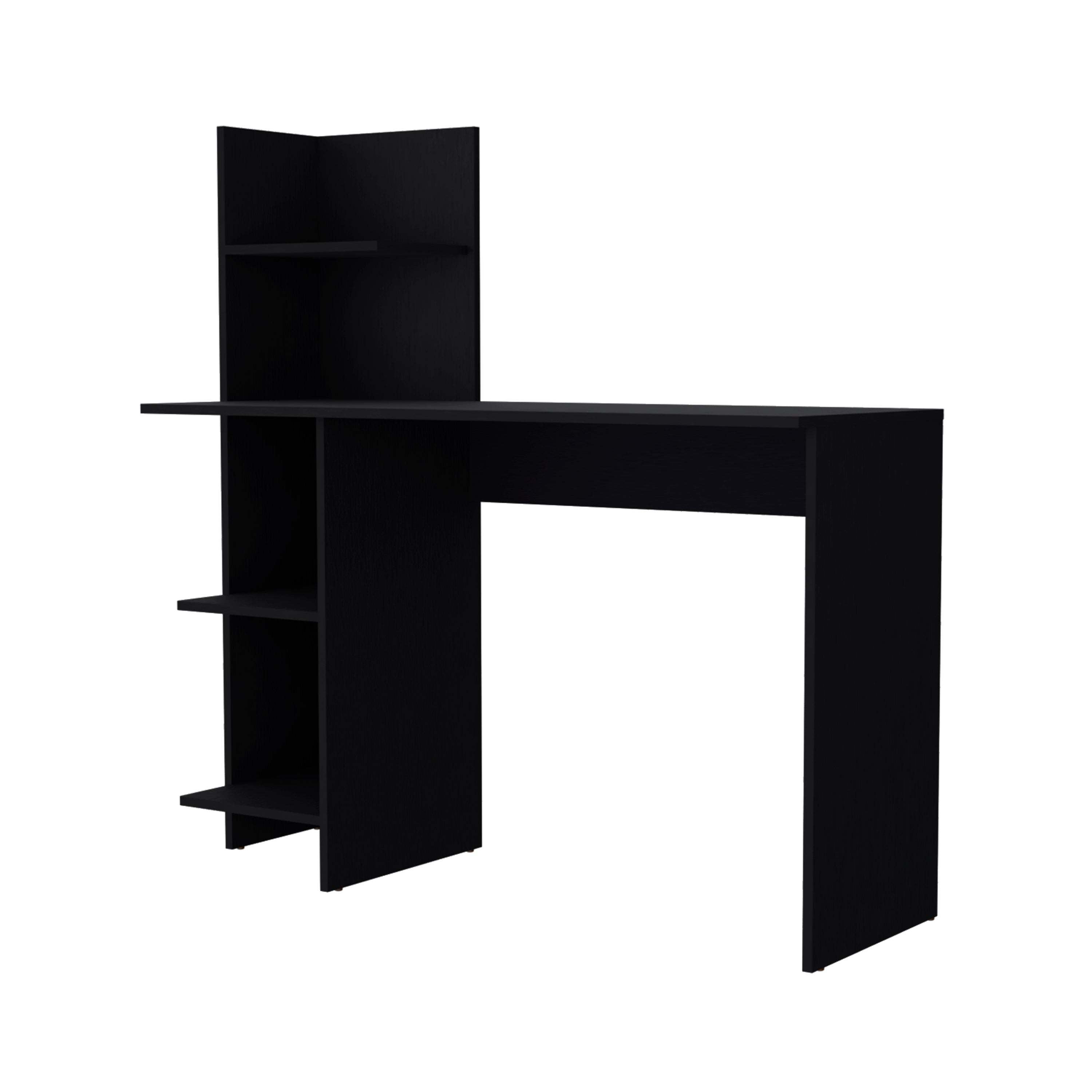 Troy Black Four Shelves Writing Desk