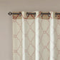 Fretwork Print Grommet Top Window Curtain Panel