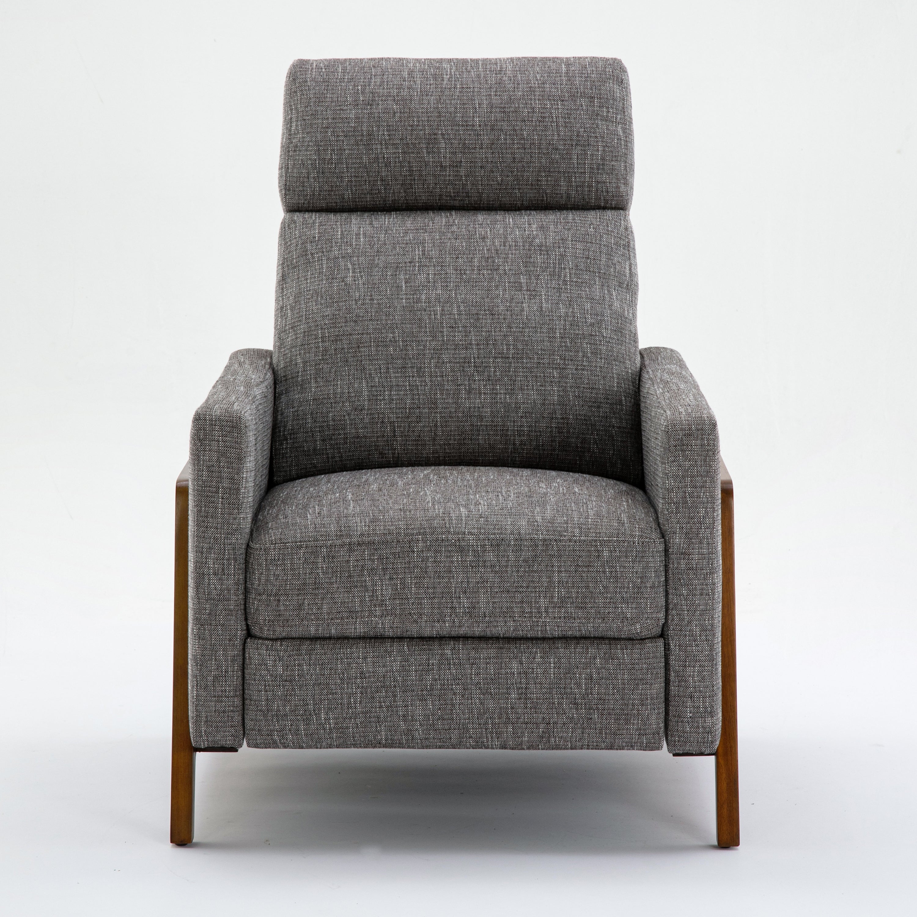 Vivian Push Back Recliner in Performance Fabric - Ashen Grey