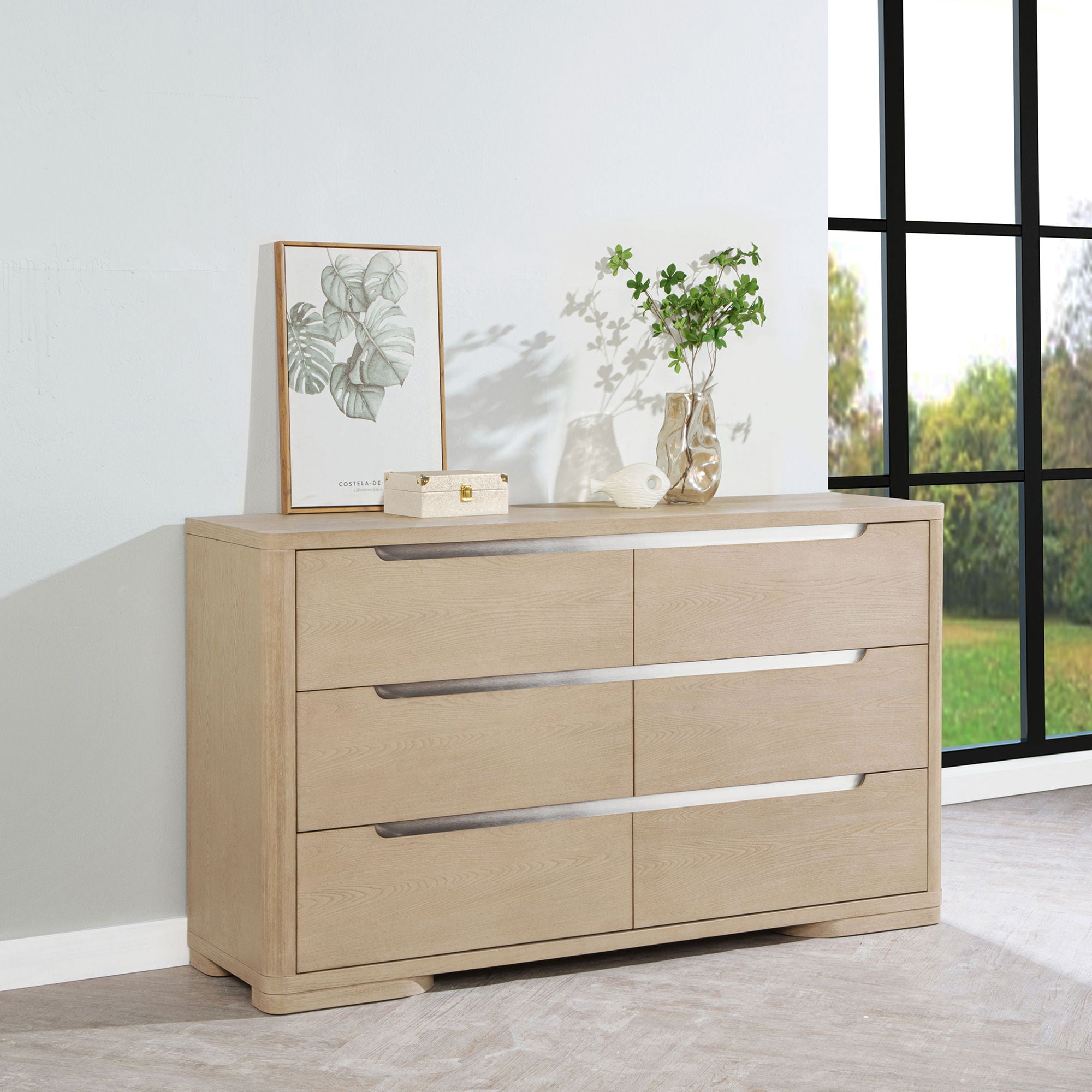 Mirador - 6 Drawer Bedroom Dresser - Natural
