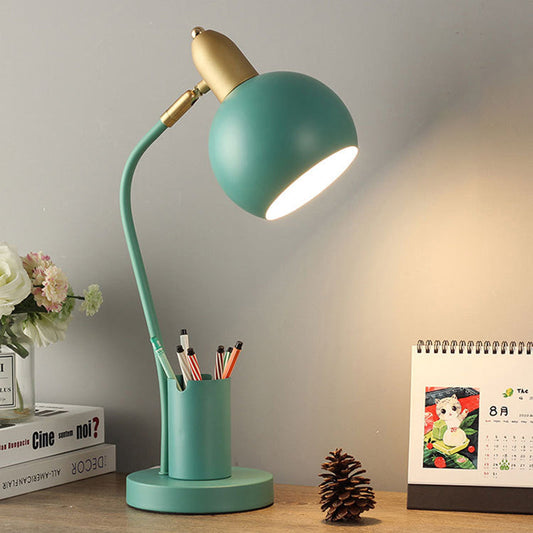 Nordic Plug-In Creative Pen Holder Desk Lamp Eye Protection Desk Student Dormitory Bedroom Ins Girl Bedside Lamp