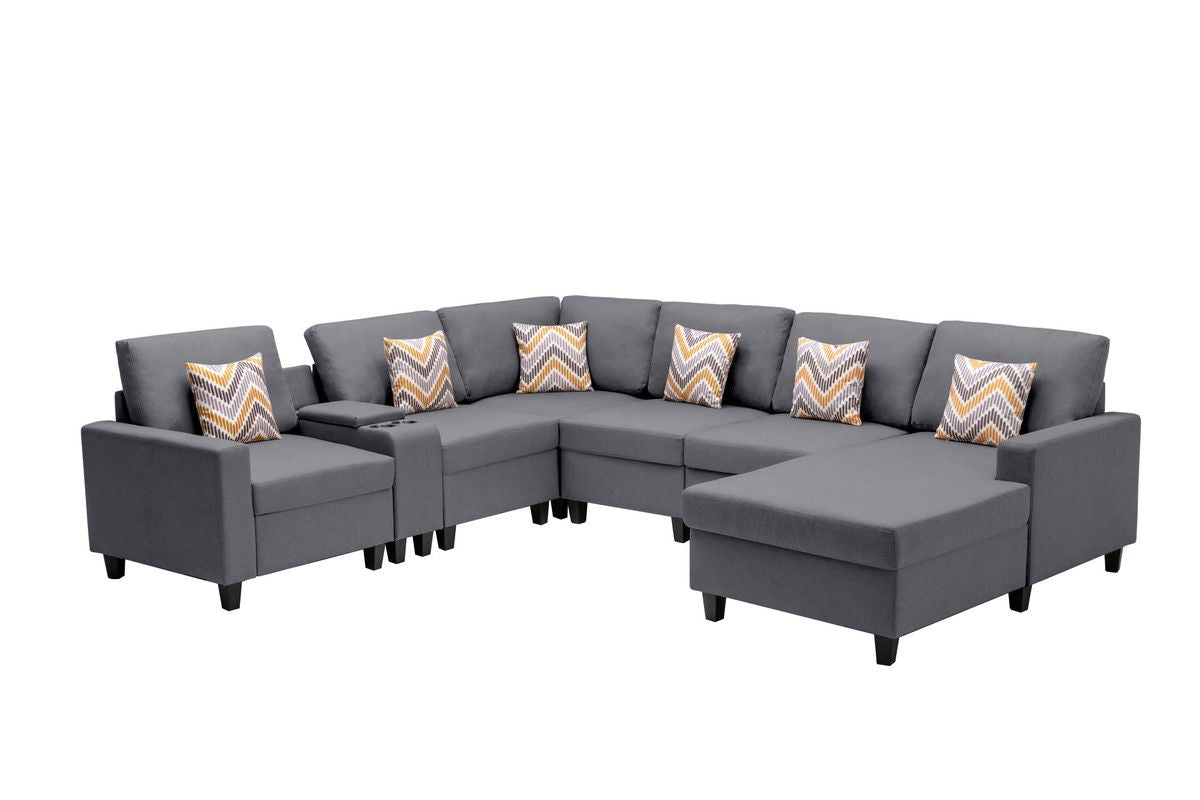 Nolan - 7 Piece Sectional Sofa With Pillows And Interchangeable Legs