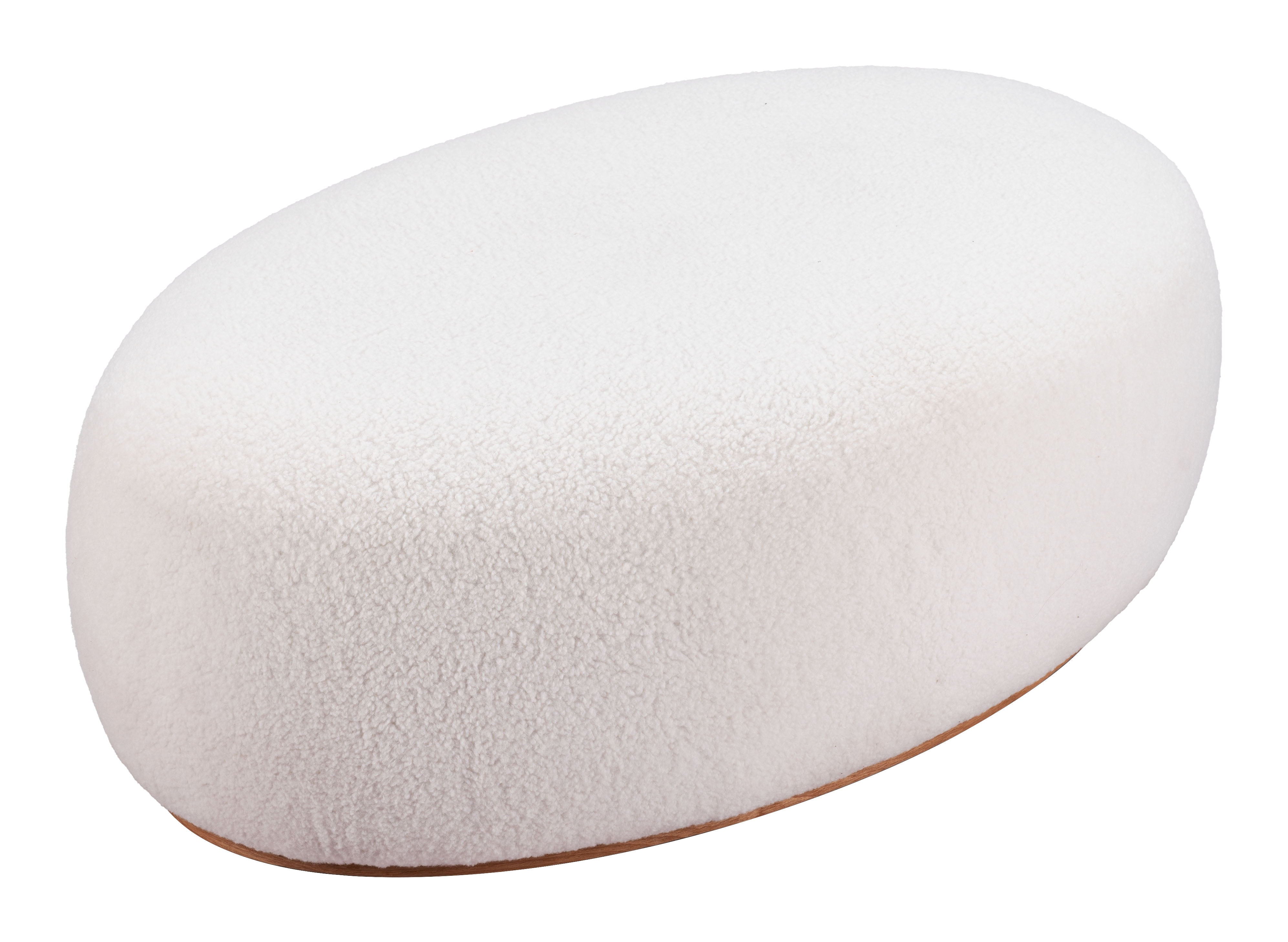 Amber / Azua - Oval Ottoman - Cream