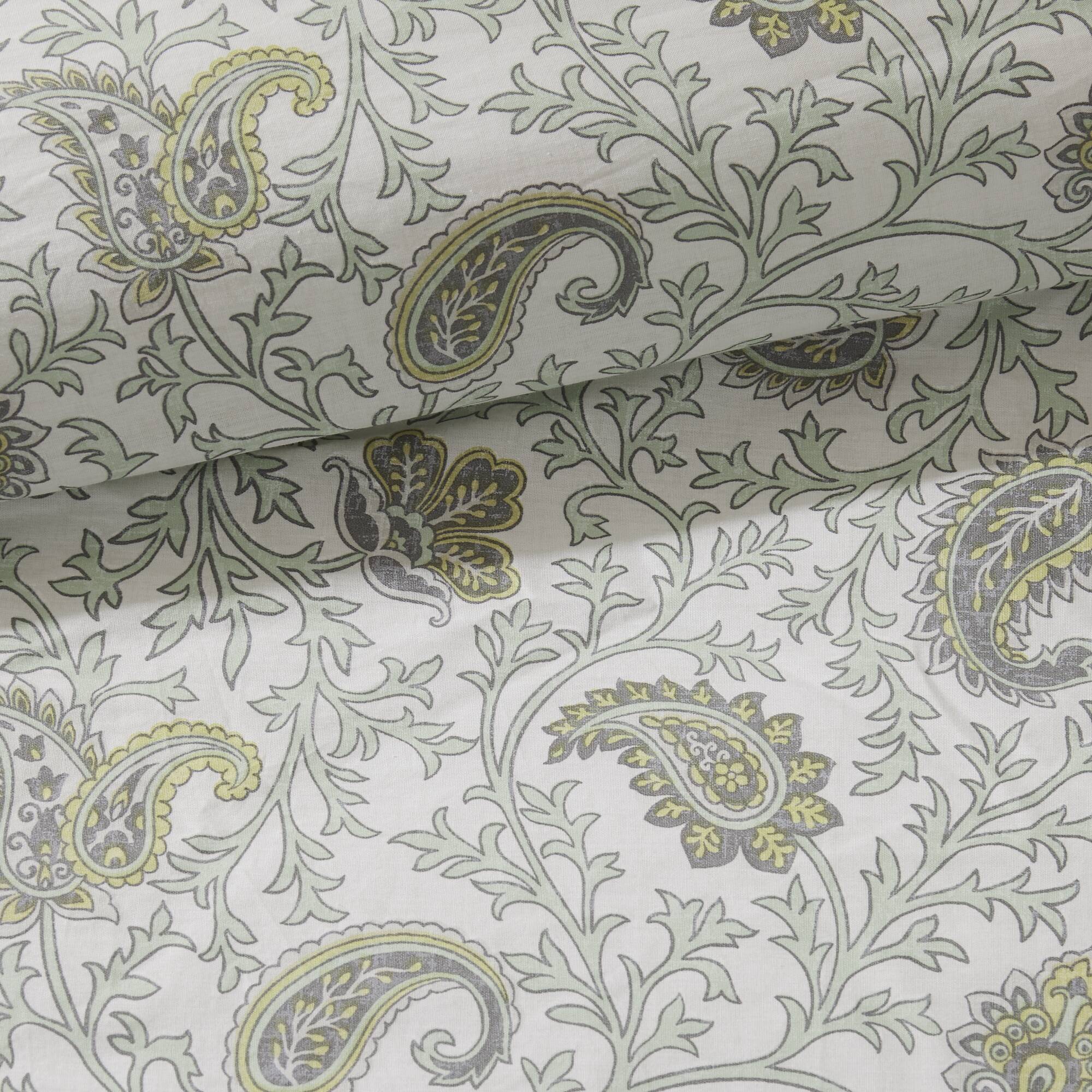 Dawn - 9 Piece King Percale Comforter Set - Sage Green