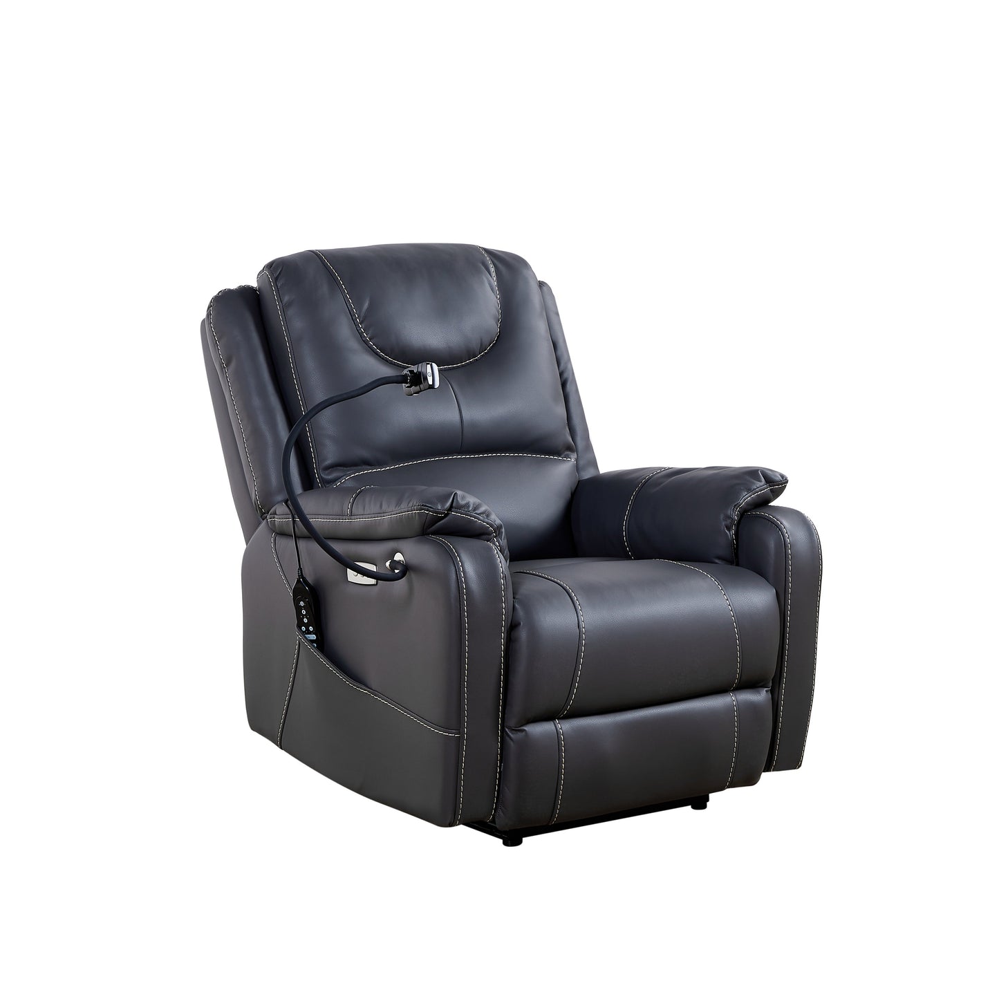 Liyasi Zero Gravity Power Recliner with comfortable lying degree, Massage, Heating and Phone Holder, Side Pockets, USB Charge Ports, Enjoy extreme relaxation