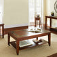 Classic Coffee Table with Bottom Shelf - Antique Focal Point - Wooden Construction, Brown Finish, Mobility