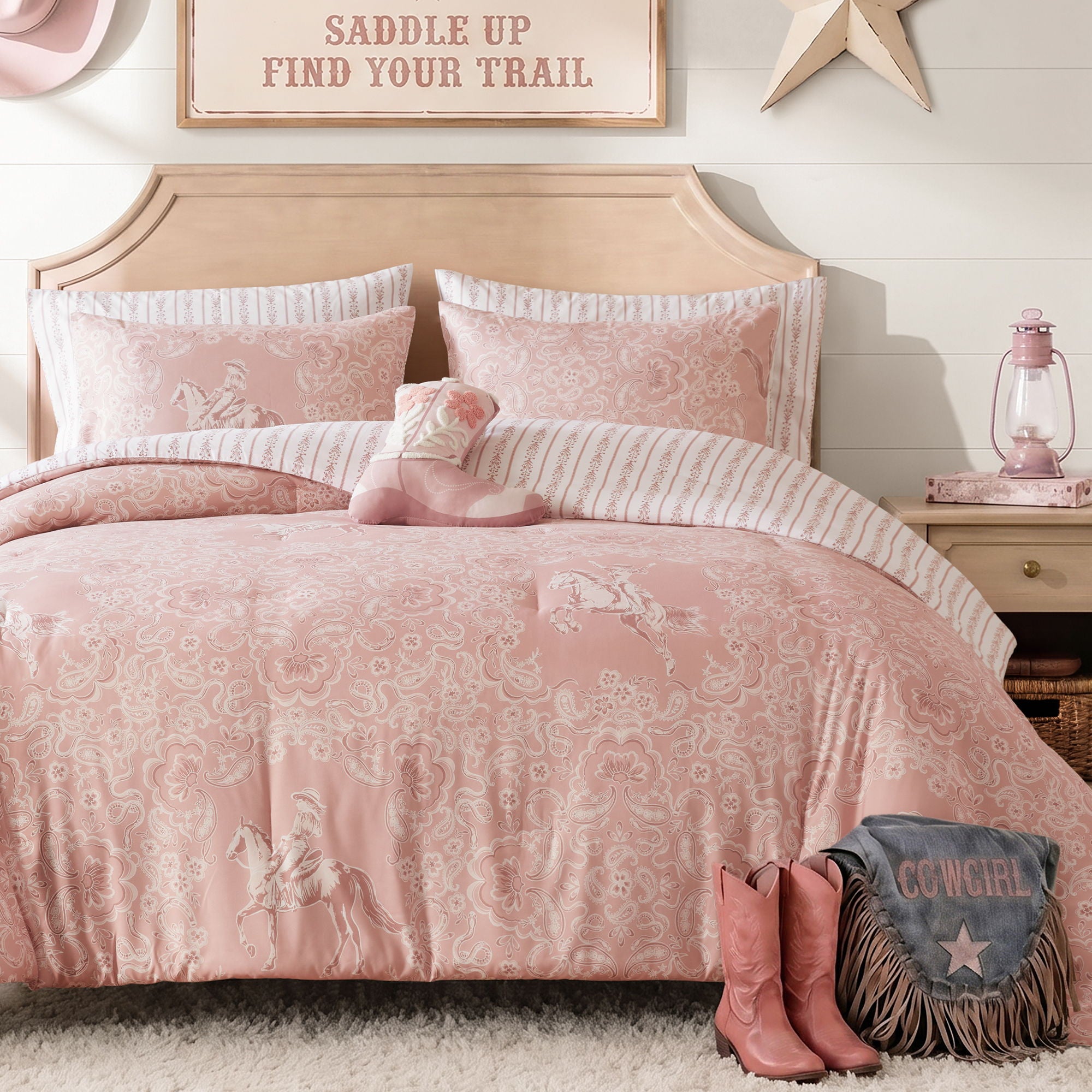 Jesse - Twin Long Comforter Set - Pink