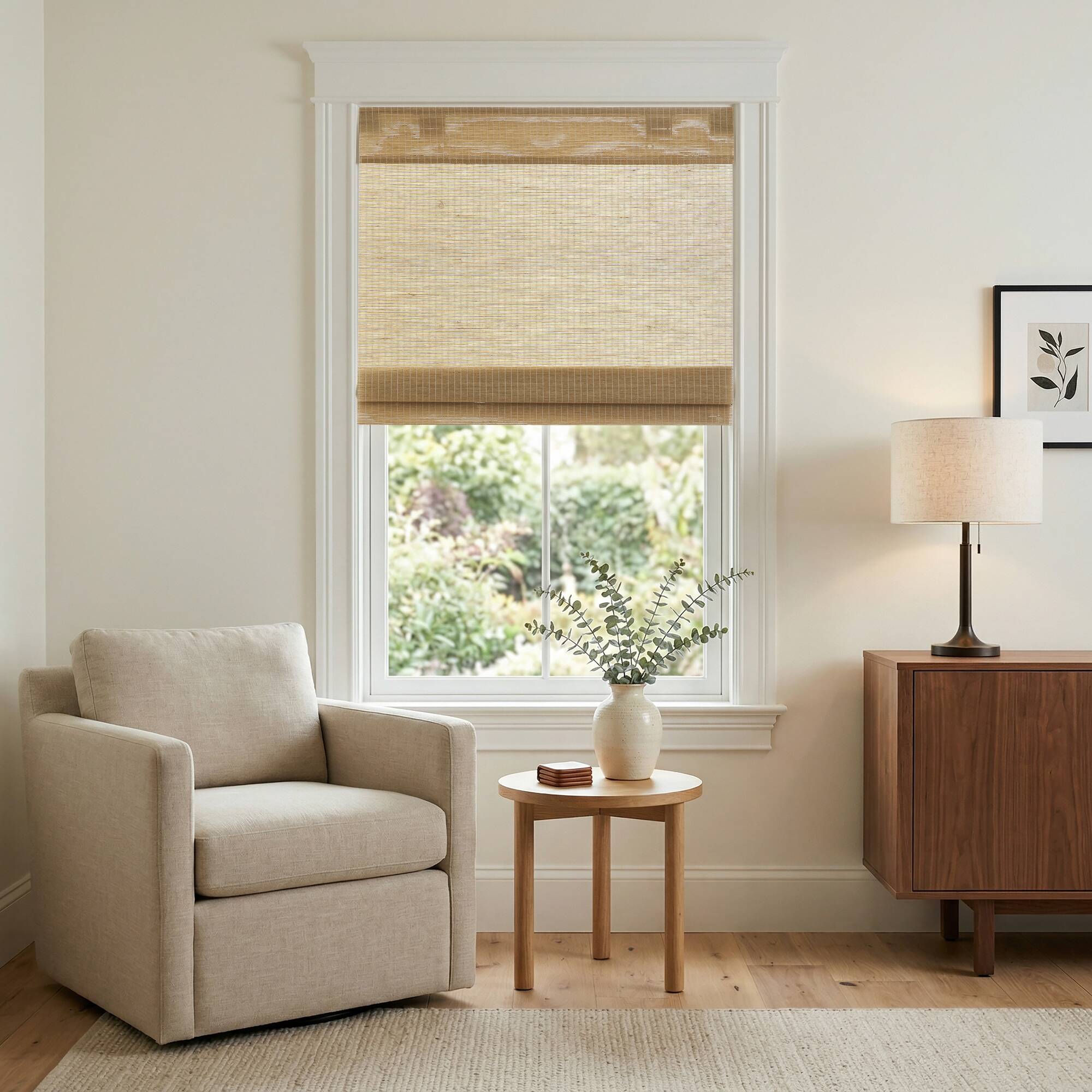 Nordic - 29''x64" Woven Light Filtering Cordless Roman Shade - Neutral