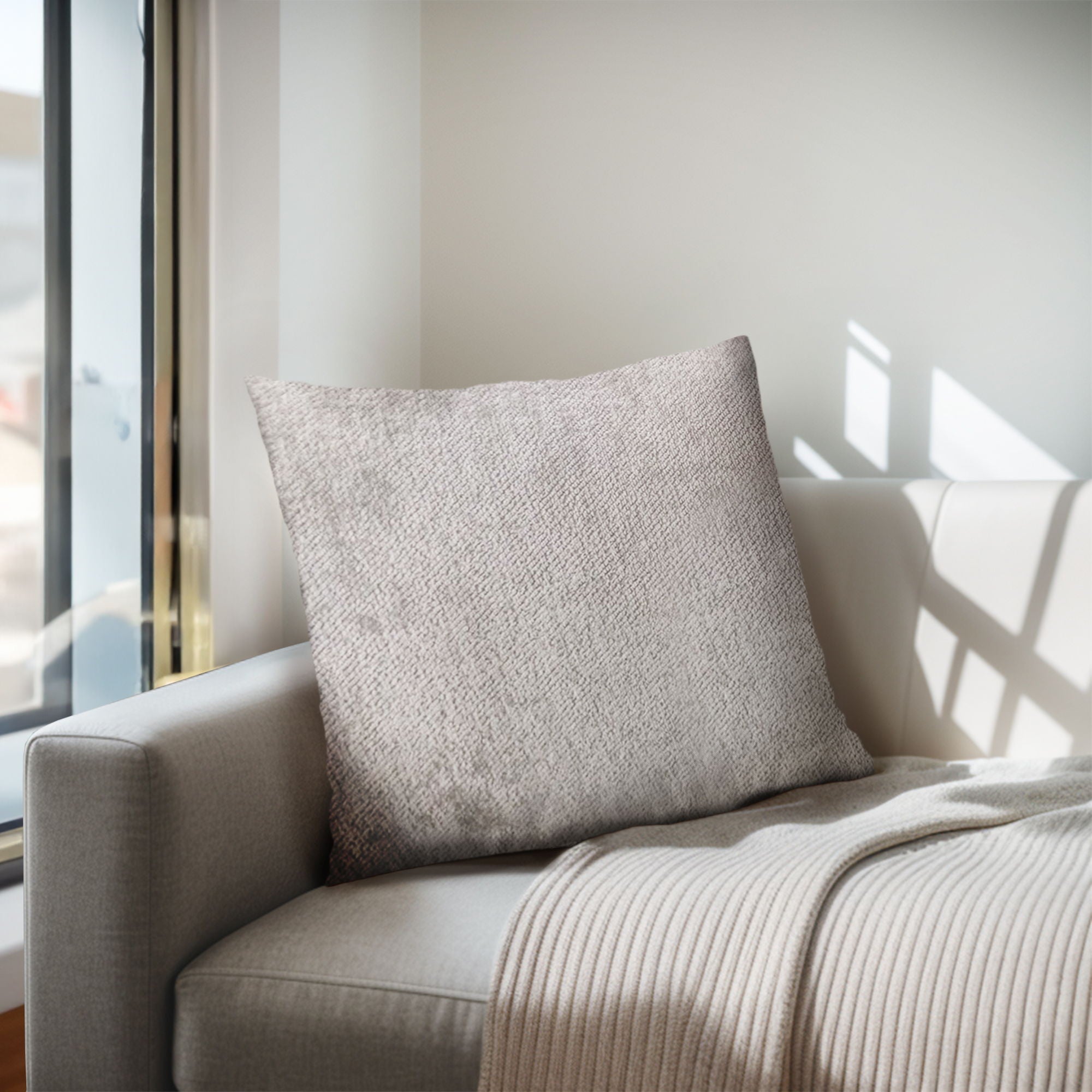 Ava - Solid Square Pillow - Light Gray