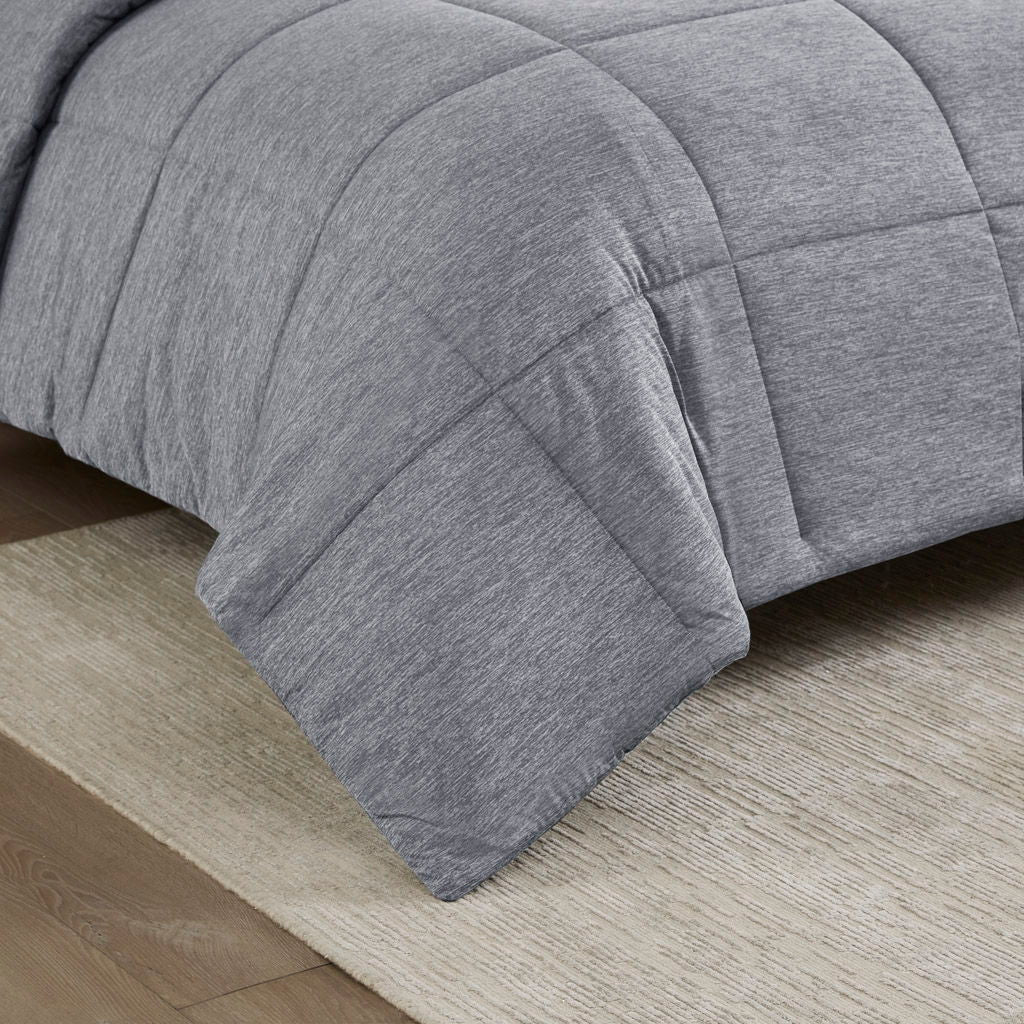 Comfort Cool Jersey Knit - Oversized Down Alternative Comforter - Gray