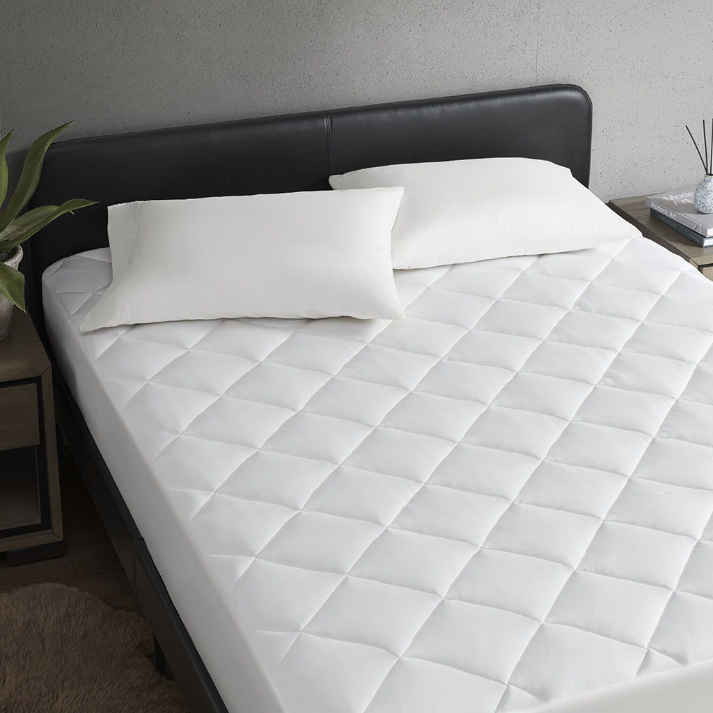 Cooling Touch - Overfilled Deep Pocket King Mattress Pad - White