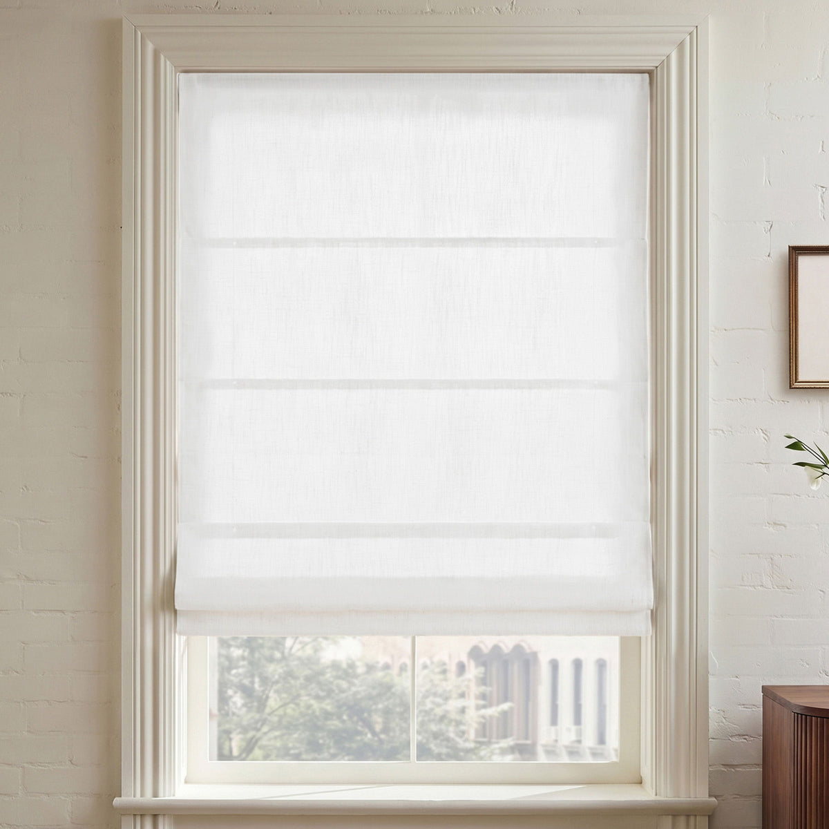 Emery - 64" x 34" Cordless Roman Shade - White
