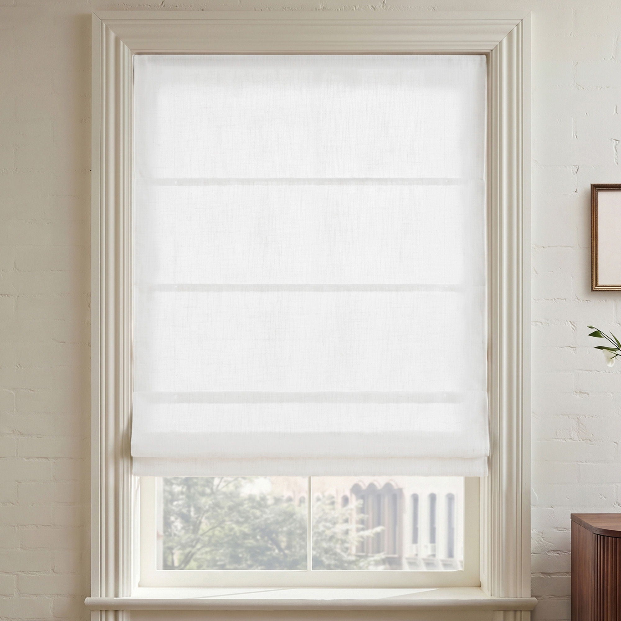 Emery - 64" x 29" Cordless Roman Shade - White