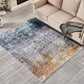 ZARA Collection Abstract Design Turquoise Gray Rust Machine Washable Super Soft Area Rug