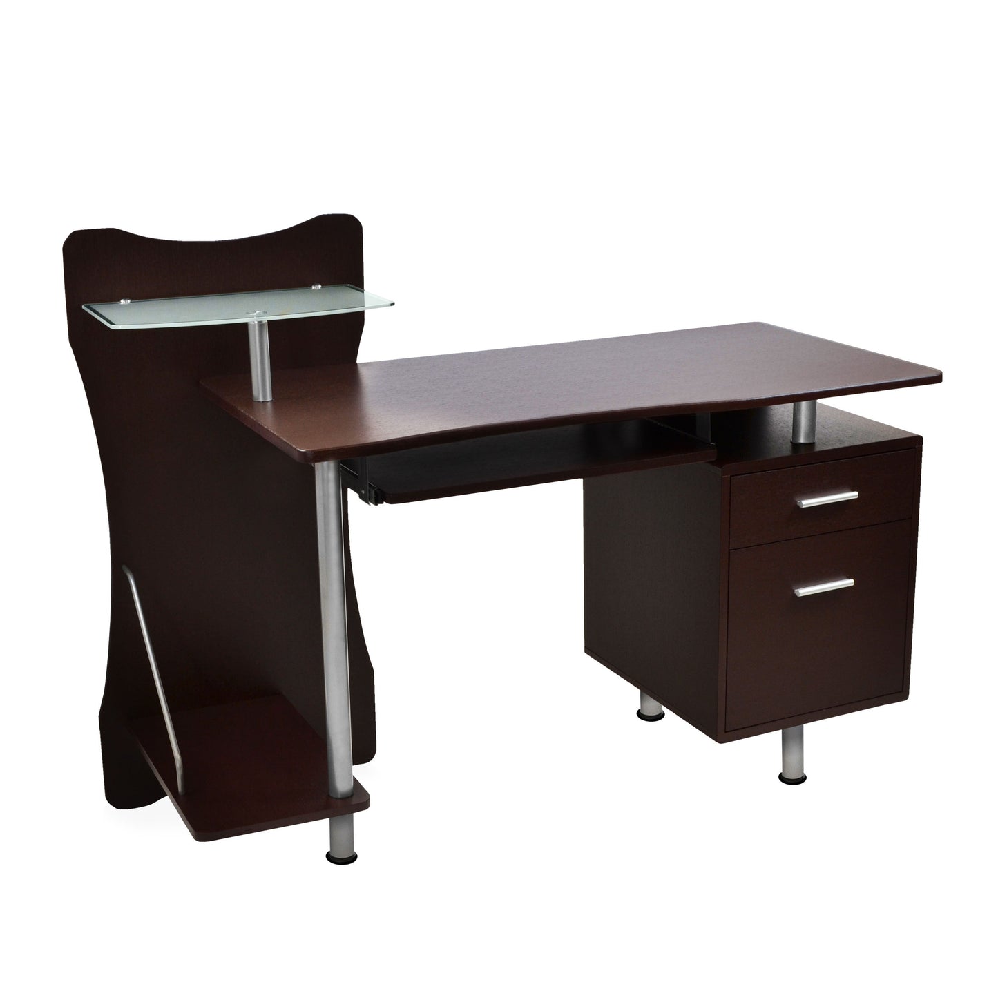 Techni Mobili Stylish Computer Desk with Storage, Chocolate