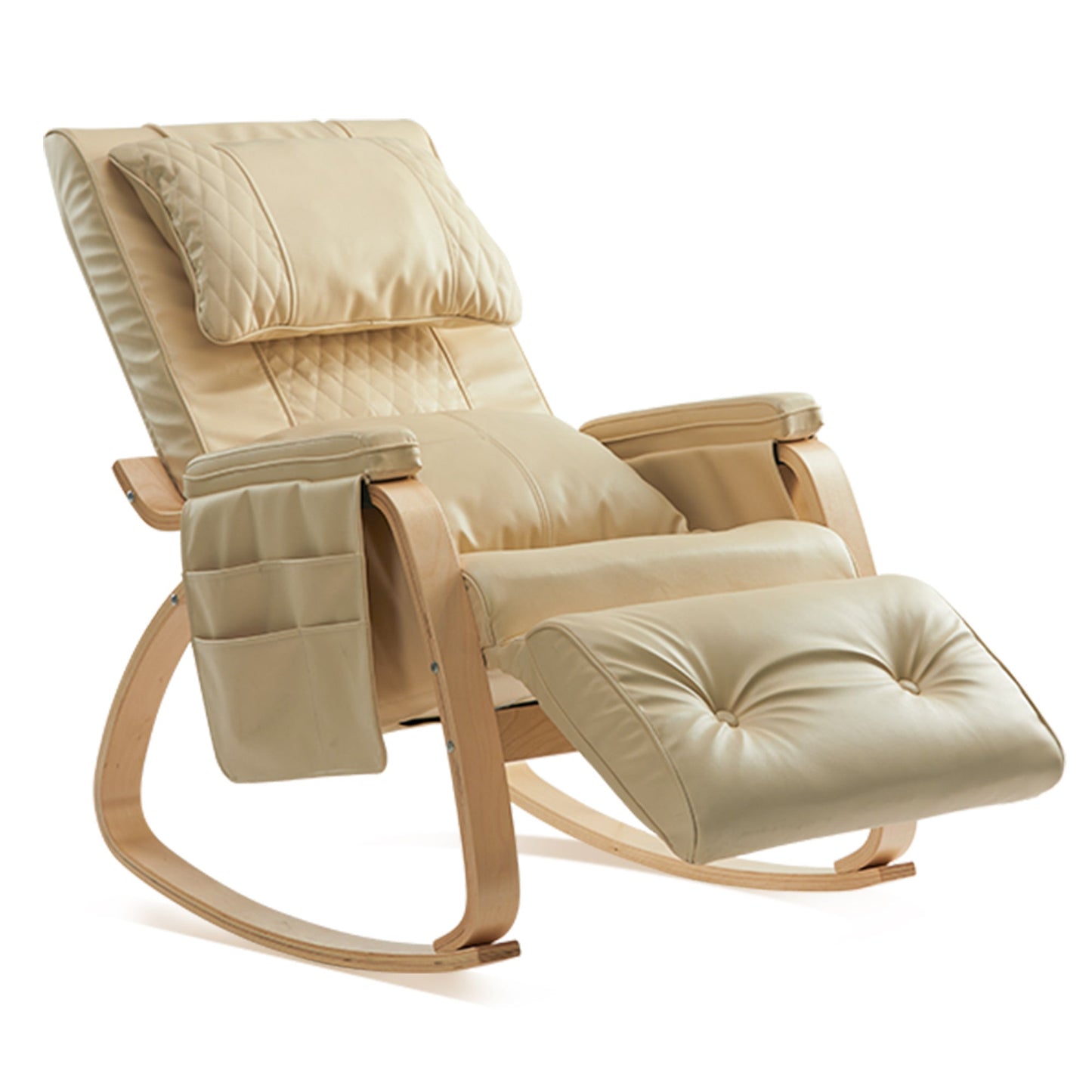 MASSAGE Comfortable Relax Rocking Chair Cream White