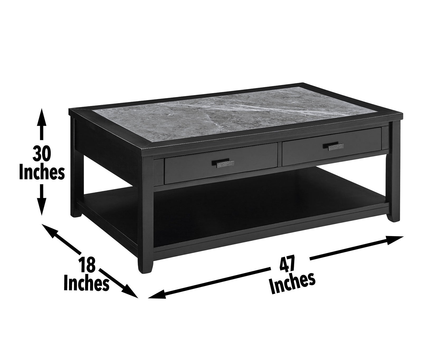 Garvine - Sintered Stone Coffee Table - Black