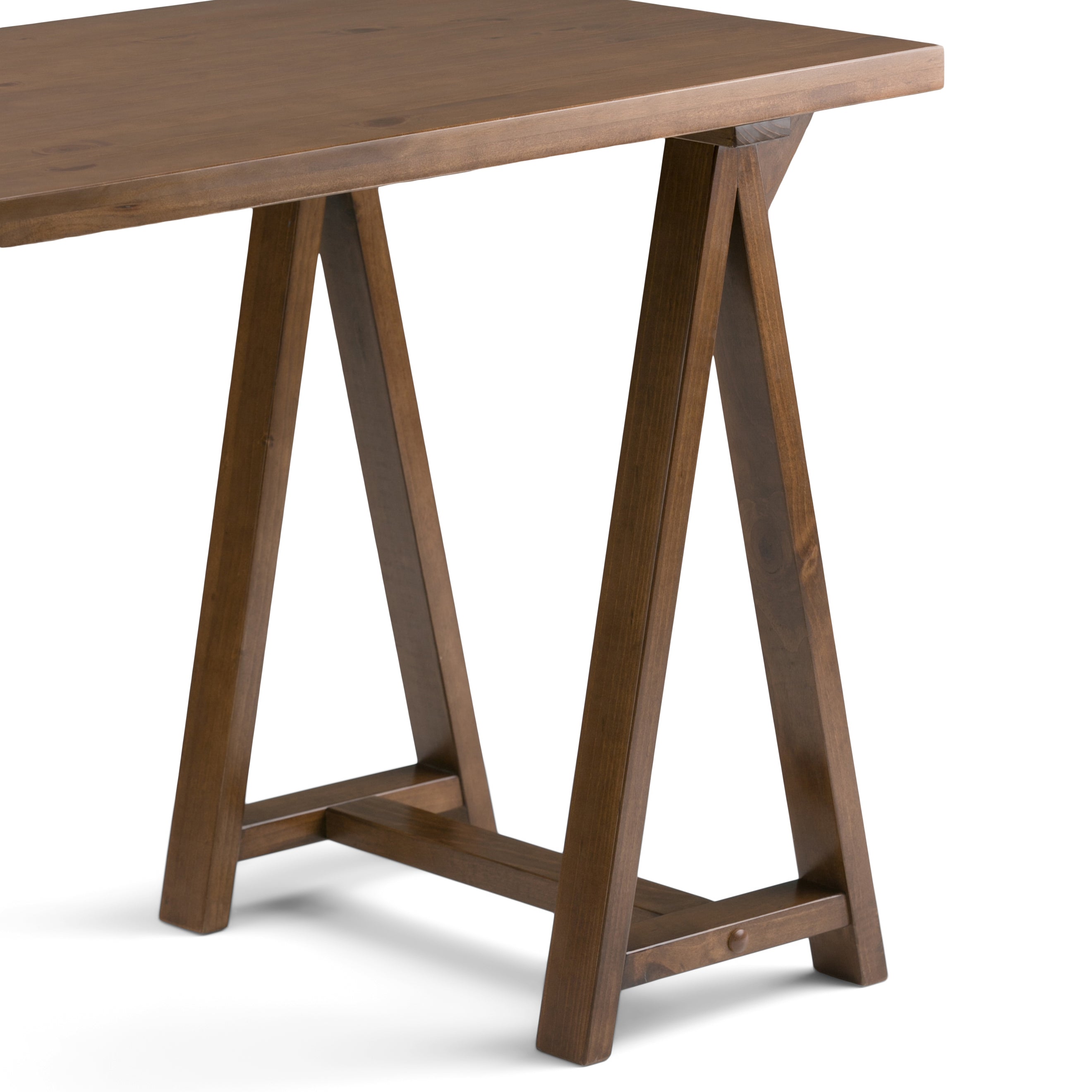 Sawhorse - Writing Desk - Medium Saddle Brown