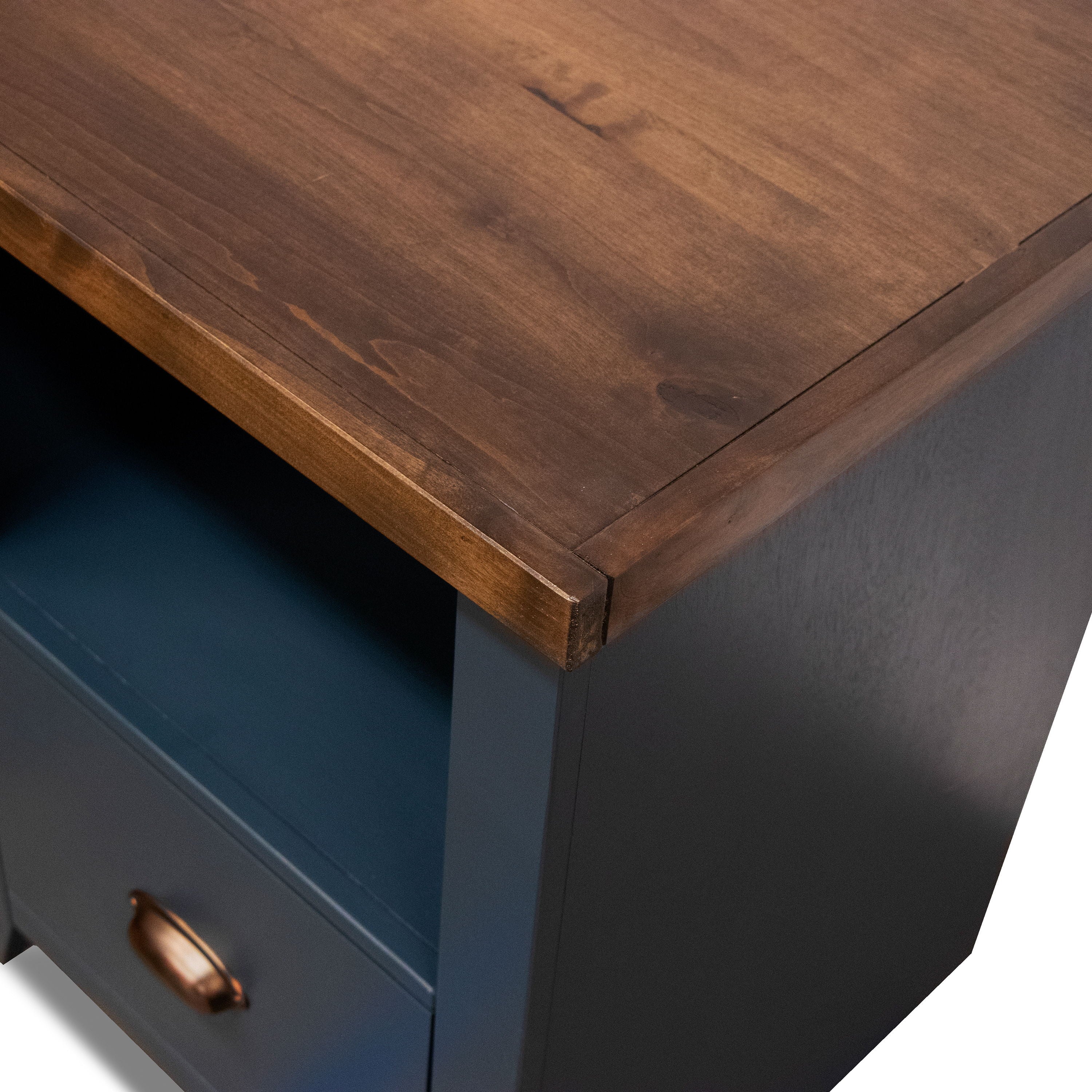 Nantucket - Drawer File - Blue Denim, Whiskey