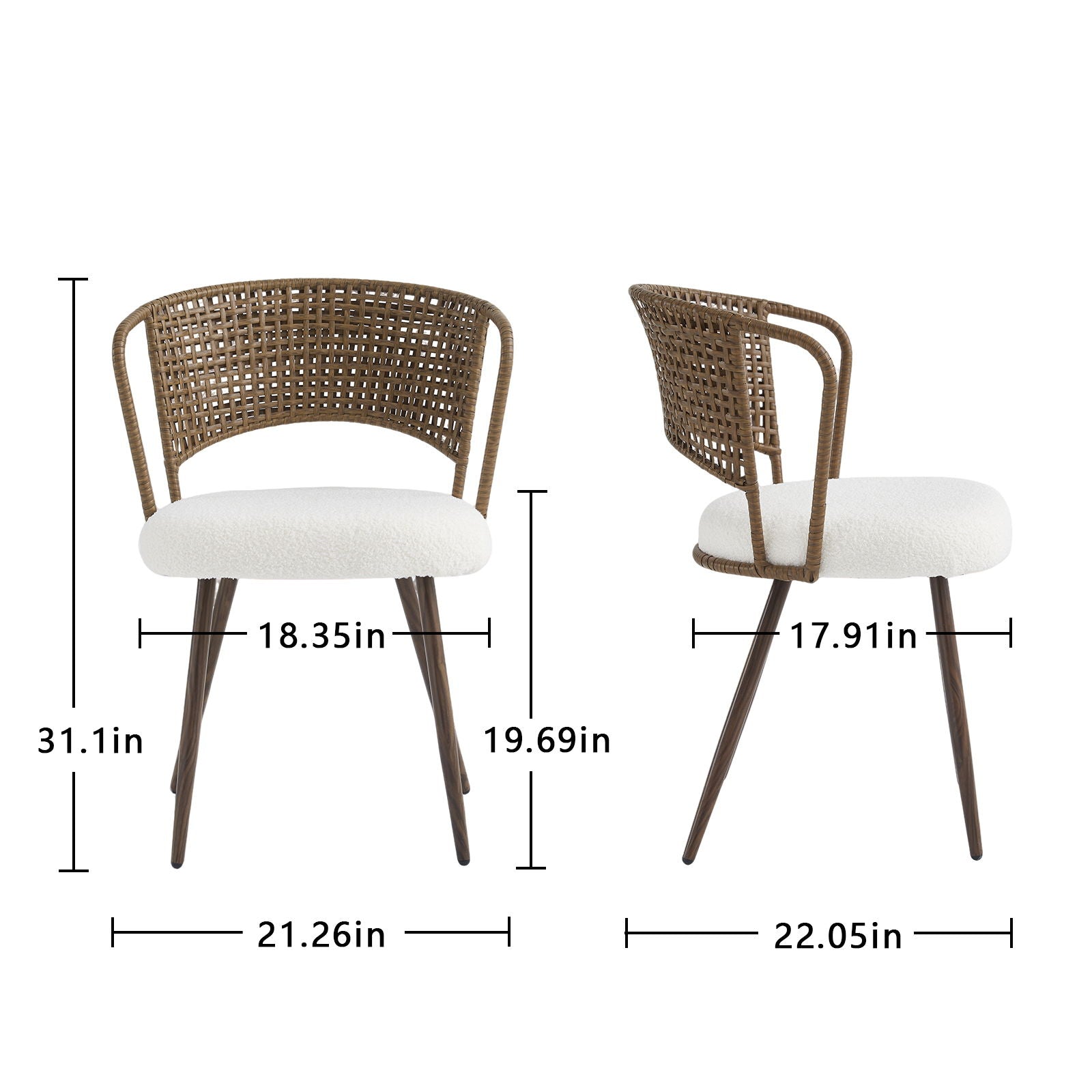 Farmhouse Style Wicker Dining Chair