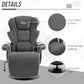 Manual Recliner, Swivel Lounge Armchair with Footrest and Two Cup Holders for Living Room, Black