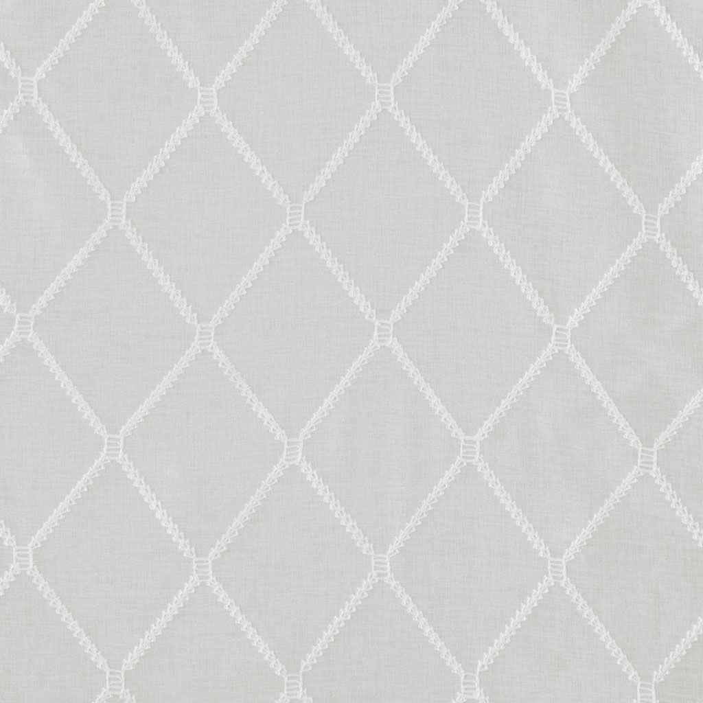 Irina - Diamond Sheer Embroidered Window Scarf - White