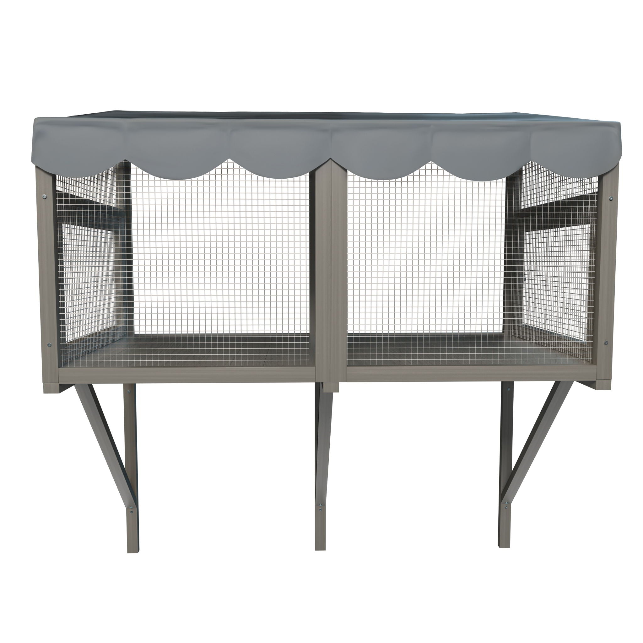 Window Perch Catio For Indoor Cats, Expandable Enclosure With Secure Frame And Waterproof Roof, Suitable For Multiple Kittens - Gray