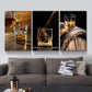 3 Panels Framed Canvas Whiskey Wall Art Decor,3 Pieces Mordern Canvas Painting Decoration Painting for Chrismas Gift, Office,Dining room,Living room, Bathroom, Bedroom Decor-Ready to Hang