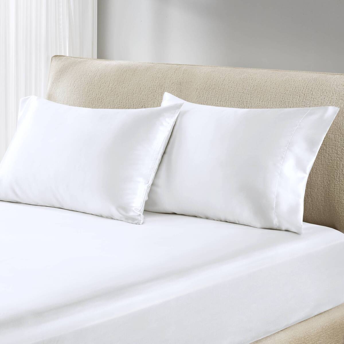 Satin - Pillowcases (Set of 2) Queen - White
