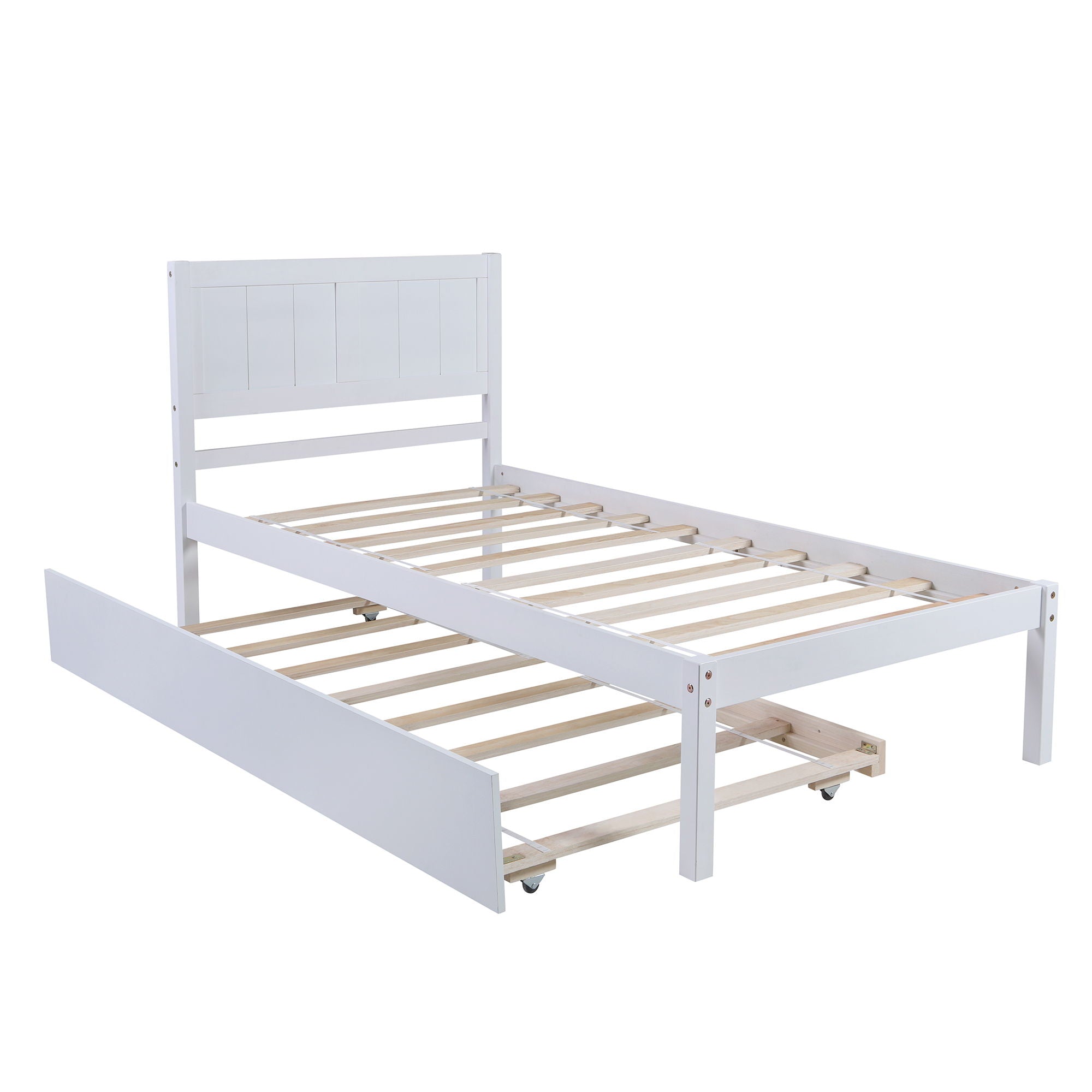 Platform Bed With Trundle - Wood