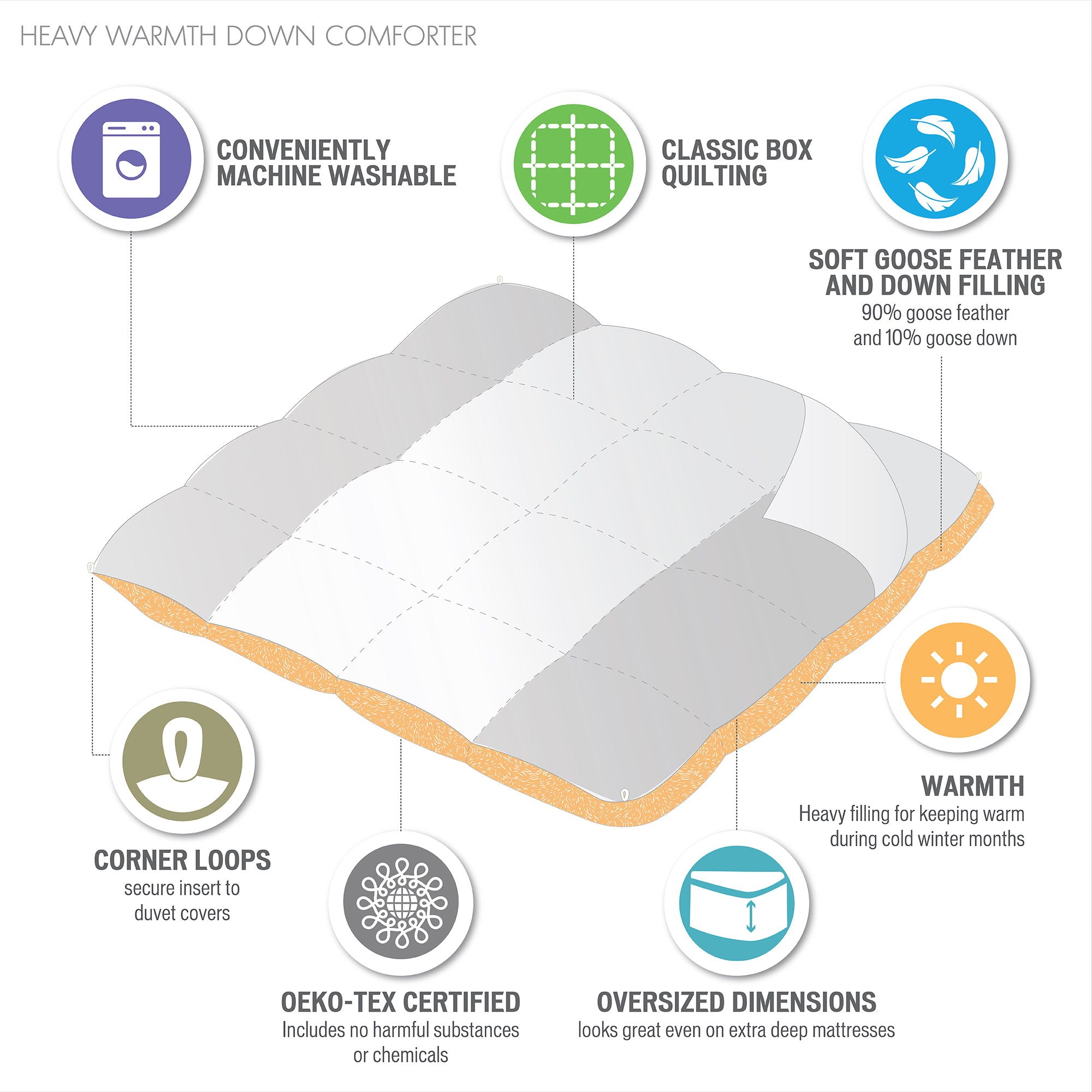 Heavy Warmth - Oversize Full Comforter - White