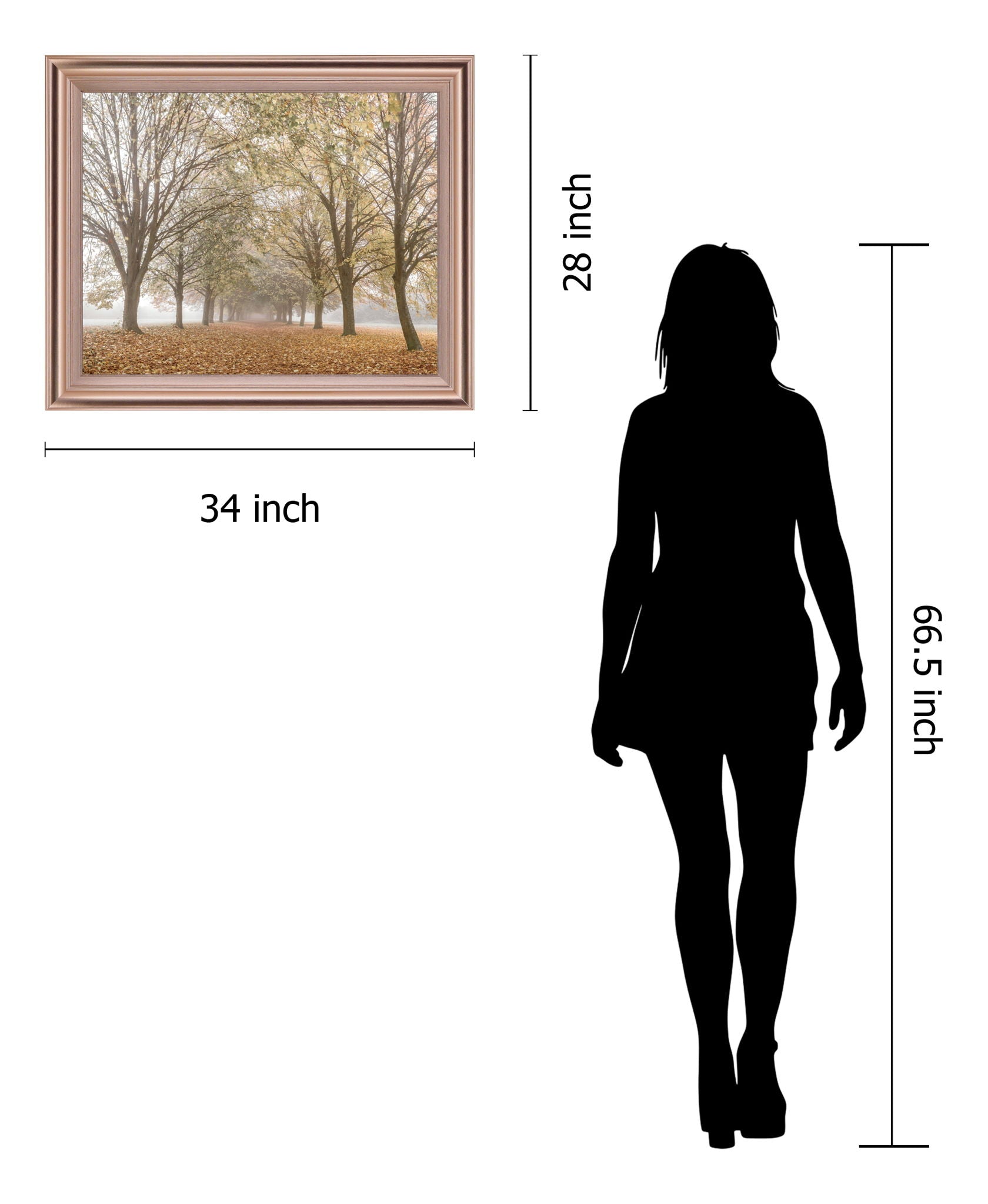 Golden Mist Avenue - 28" x 34" Framed Wall Art - Light Brown