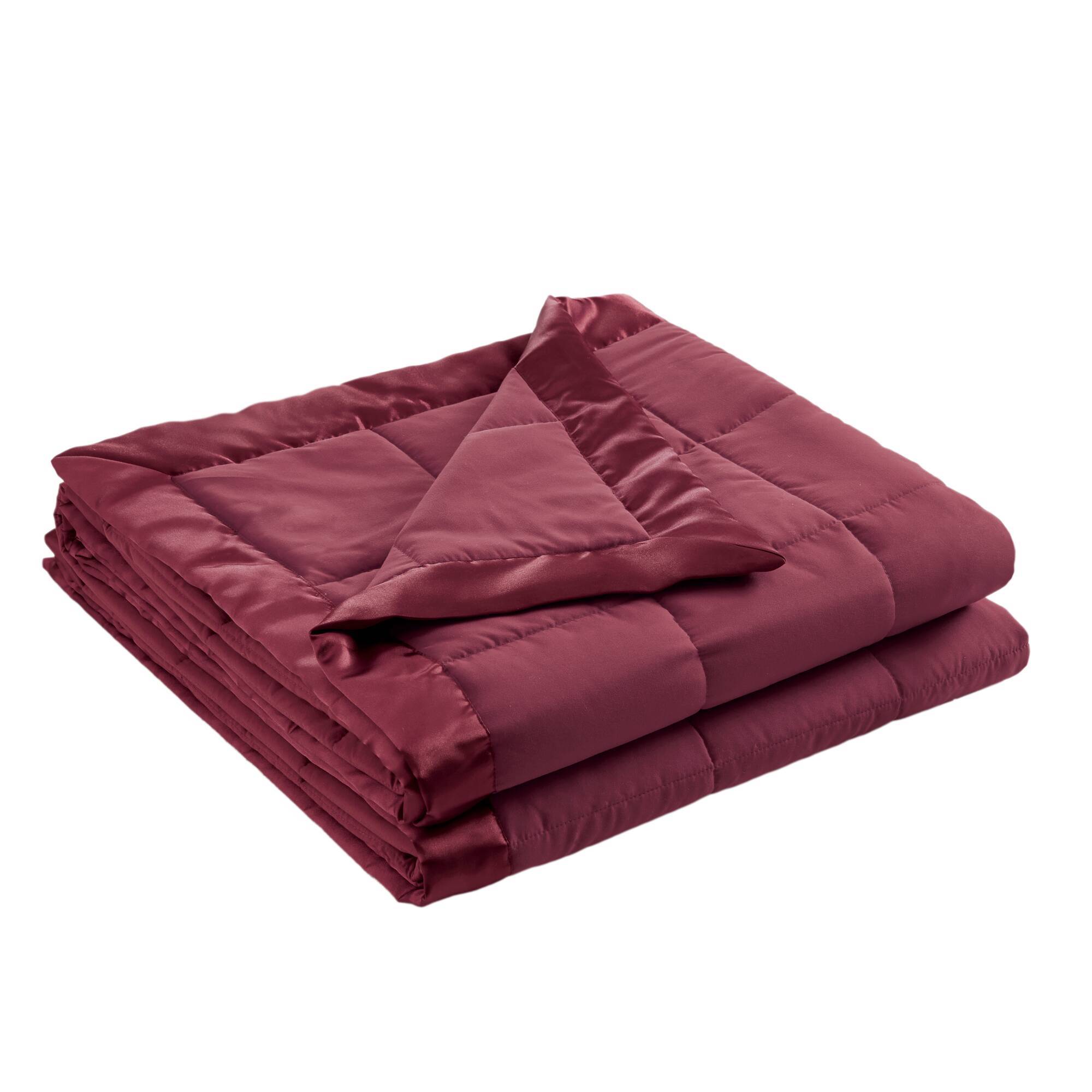 Windom - Lightweight Down Alternative Blanket With Satin Trim - Burgundy