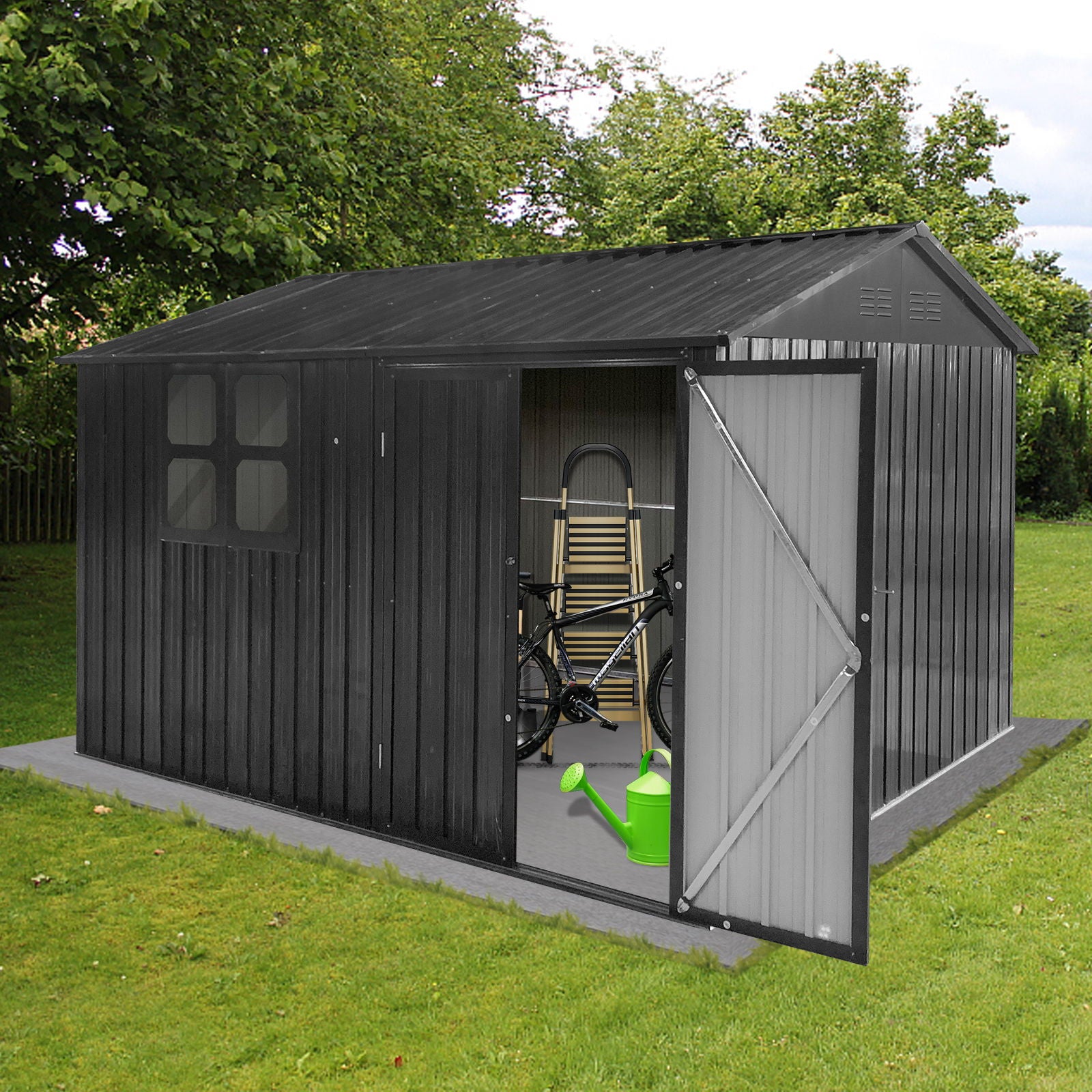 10' x 8' Garden Sheds Outdoor Storage Sheds With Window