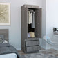 Willow Grove 2-Drawer Armoire Light Gray