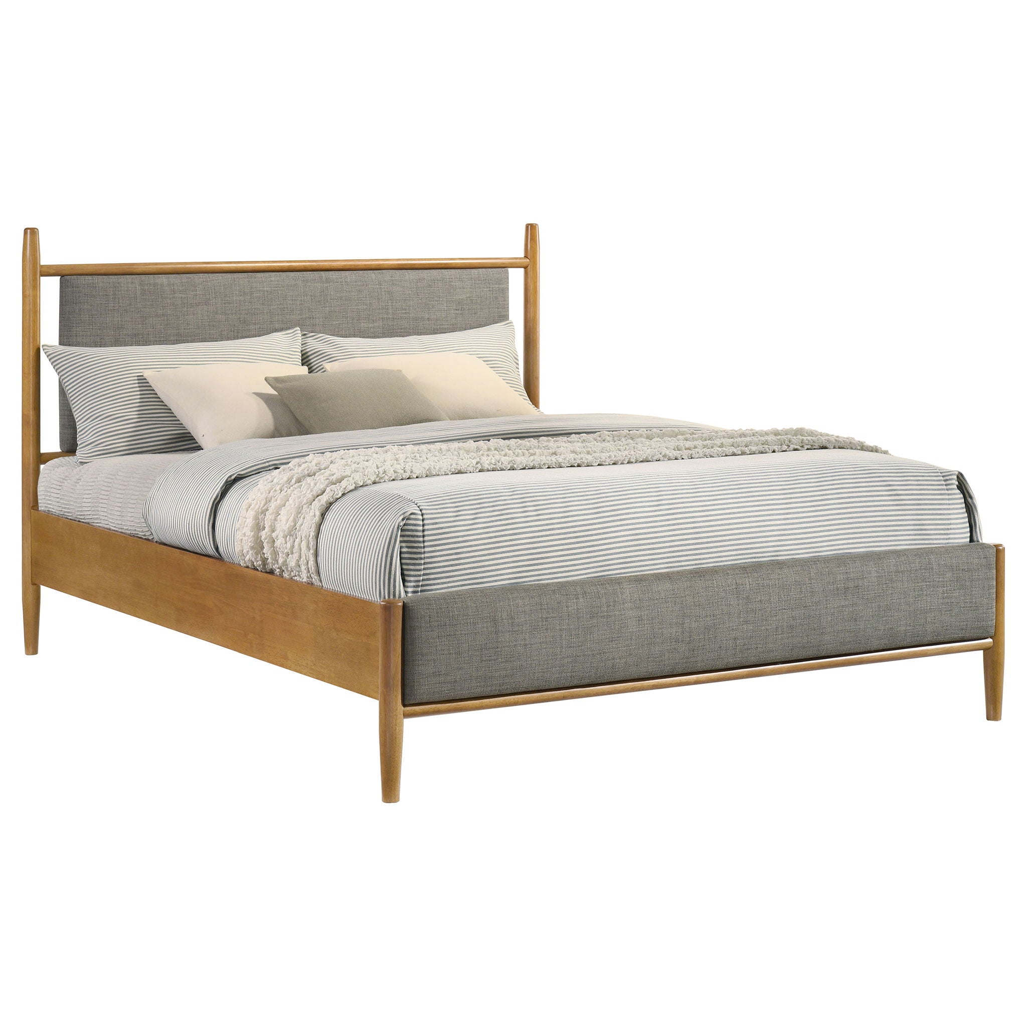 Panel Platform Bed With Upholstered Headboard And Footboard