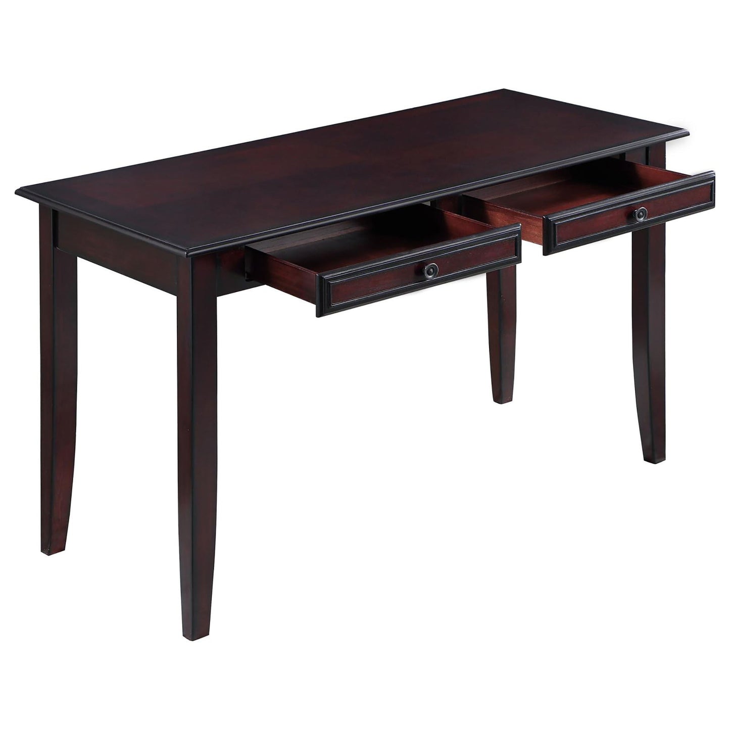 Dark Amber and Tan 2-Piece Writing Desk Set with Chair