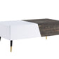 ACME Orion Coffee Table, White High Gloss & Rustic Oak 84680