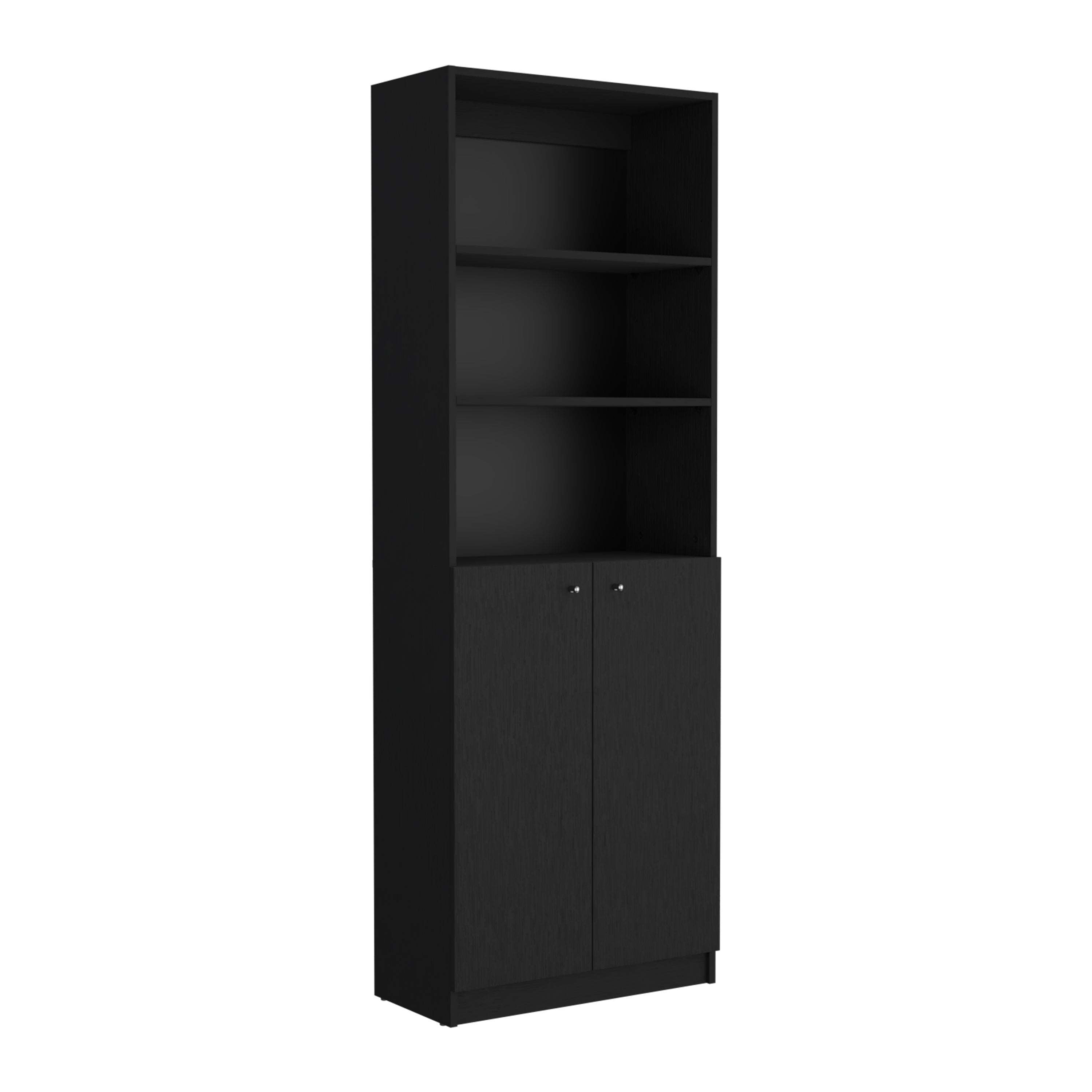 Helena Black 2 Piece Living Room Set with 2 Bookcases