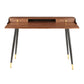 Harvey Mid-Century Modern Desk in Black Metal and Walnut Wood with Gold Accent by LumiSource