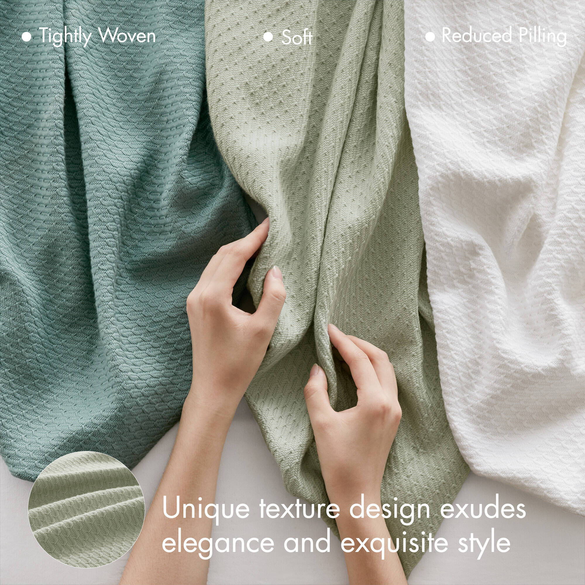 Egyptian Cotton - Full/Queen Blanket - Sage Green