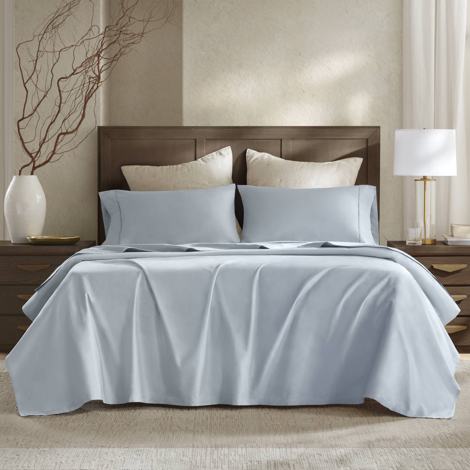California King Sateen Sheet Set - Blue