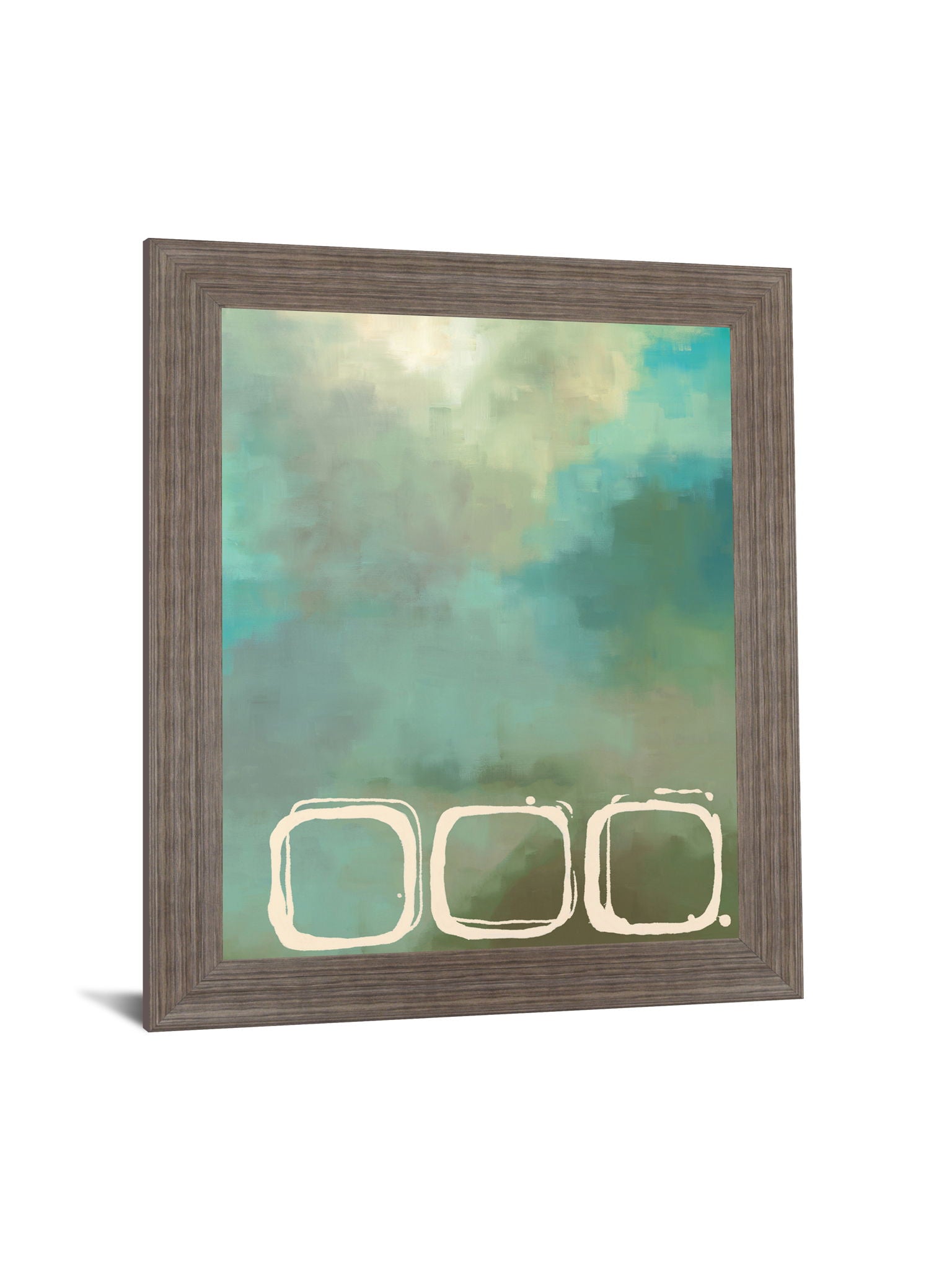 Mist Circles - 28" x 34" Framed Wall Art - Light Blue